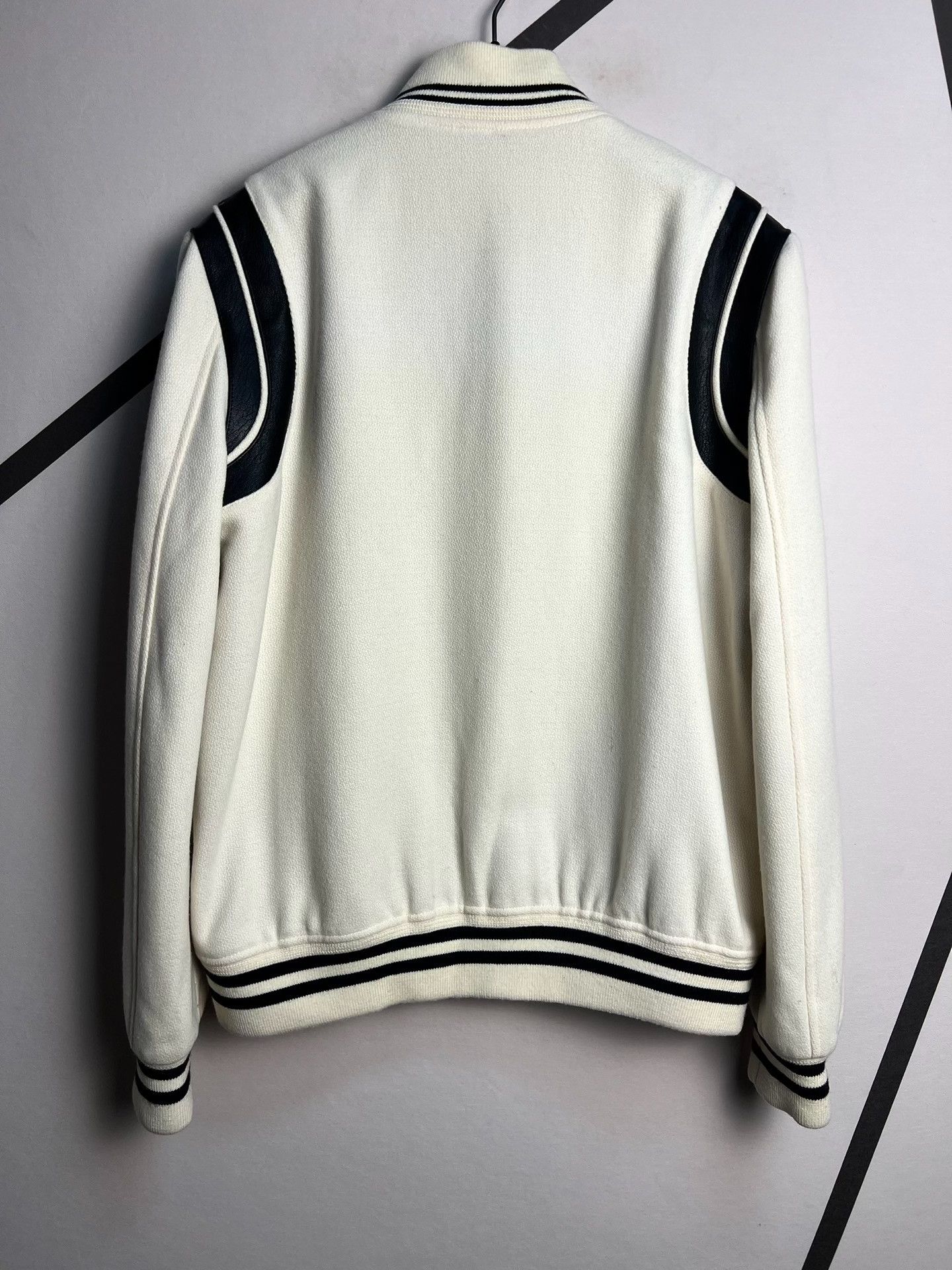 Saint Laurent Paris Saint Laurent Cream Varsity Jacket Size US L / EU 52-54 / 3 - 2 Thumbnail
