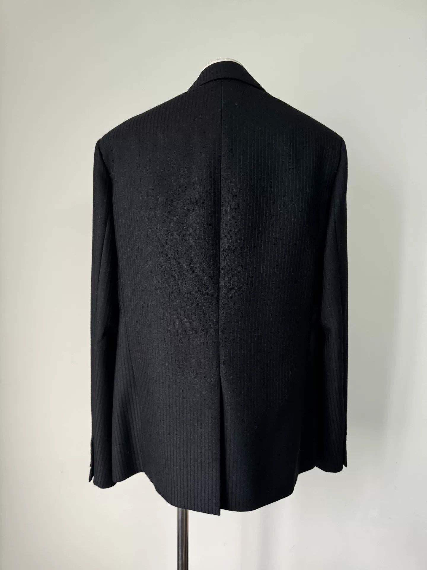 Saint Laurent Paris Saint Laurent Black Pinstriped Blazer Size US M / EU 48-50 / 2 - 2 Thumbnail
