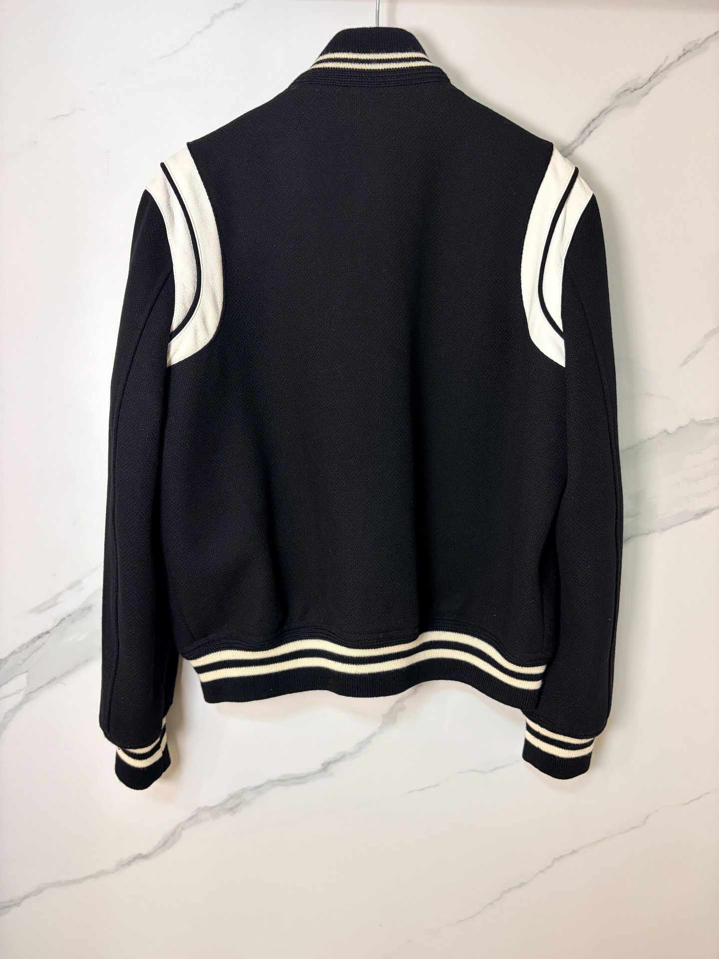 Saint Laurent Paris Saint Laurent Black White Varsity Jacket Size US M / EU 48-50 / 2 - 2 Thumbnail