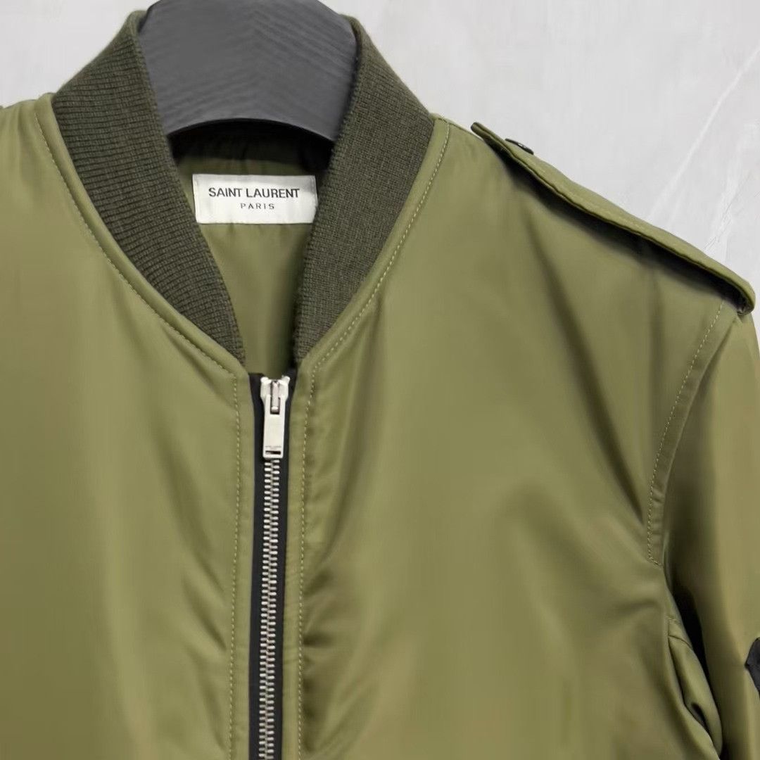 Saint Laurent Paris Saint Laurent Green Bomber Jacket Size US M / EU 48-50 / 2 - 2 Thumbnail