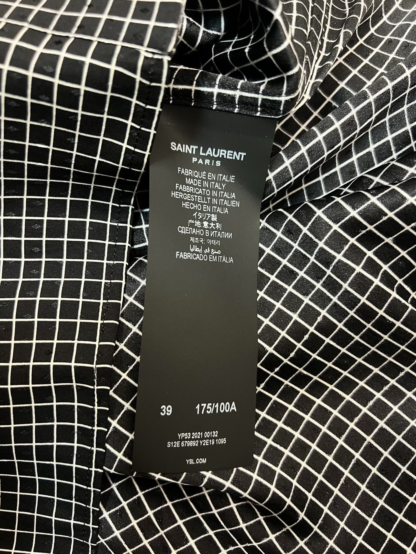 Saint Laurent Paris Saint Laurent SLP 2022 Runway Ruffled Grid Silk Shirt Size S / US 4 / IT 40 - 6 Thumbnail