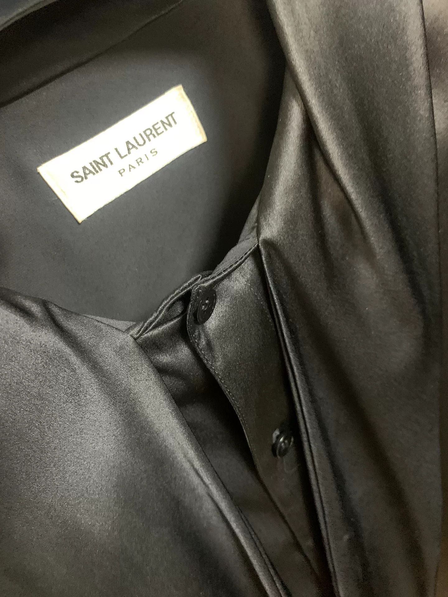 Saint Laurent Paris Saint Laurent 2016FW Black Silk Shirt Size S / US 4 / IT 40 - 2 Thumbnail
