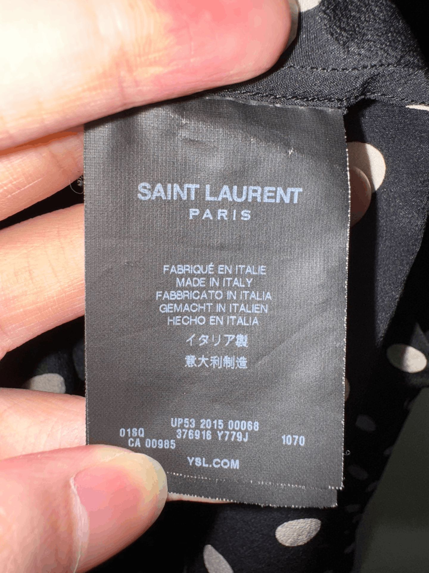 Saint Laurent Paris Saint Laurent 15FW Polka Dot Silk Shirt Size US M / EU 48-50 / 2 - 7 Thumbnail