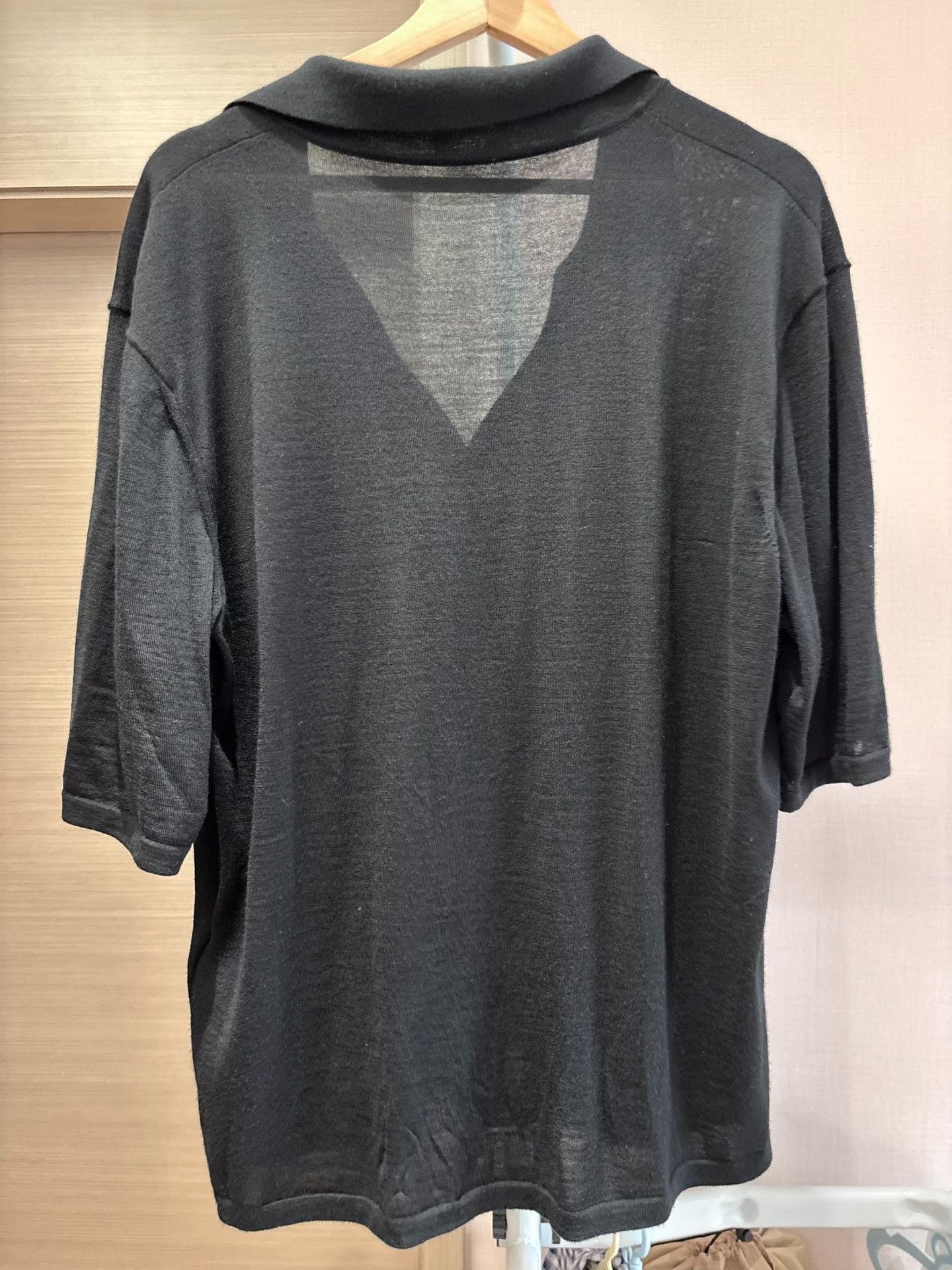 Saint Laurent Paris Saint Laurent Black Wool Short-Sleeve Polo Size US M / EU 48-50 / 2 - 5 Thumbnail