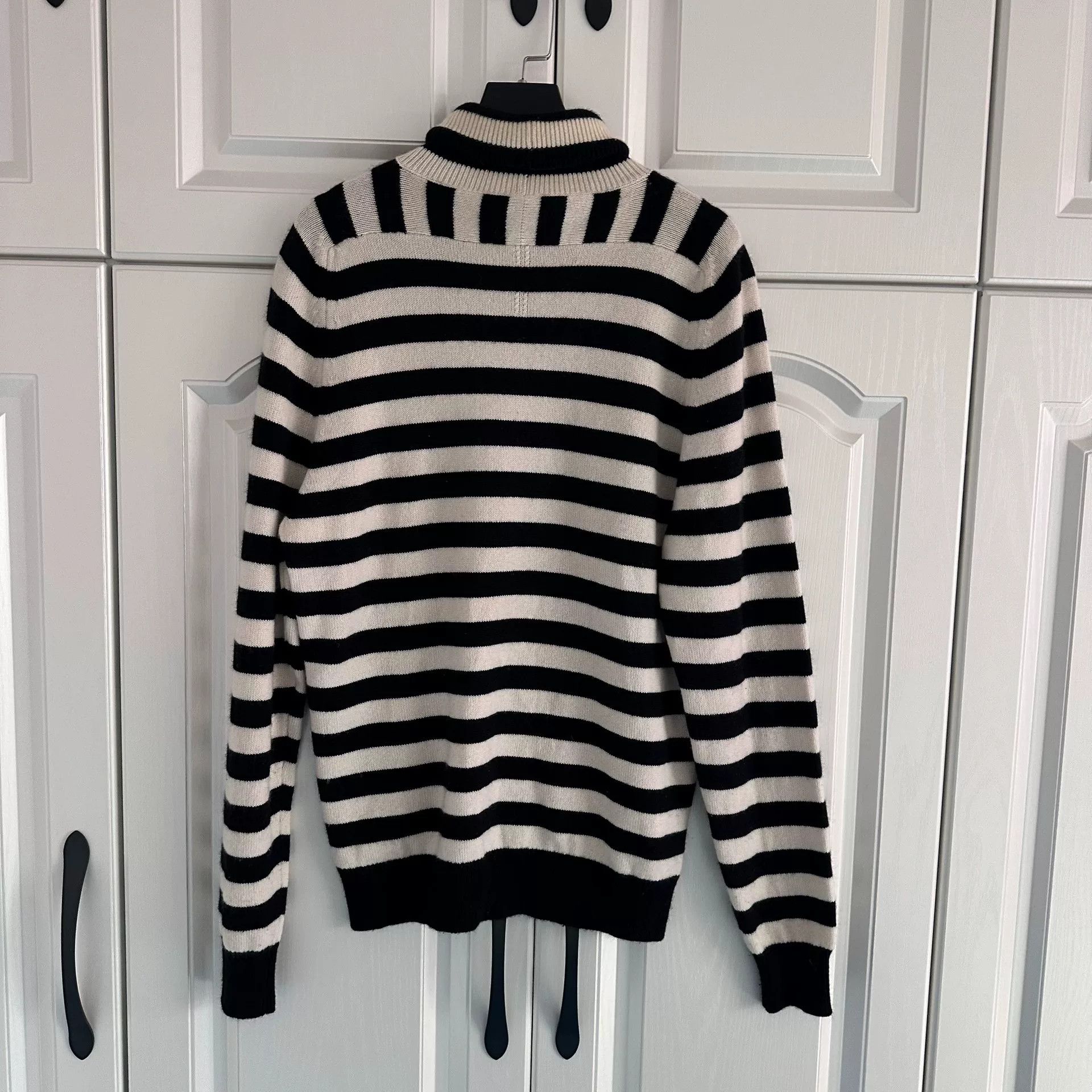 Saint Laurent Paris Saint Laurent Black White Striped Turtleneck Size US L / EU 52-54 / 3 - 3 Thumbnail