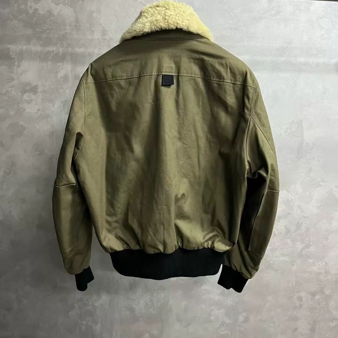 Saint Laurent Paris Saint Laurent Olive Green Fur Collar Jacket Size US M / EU 48-50 / 2 - 2 Thumbnail