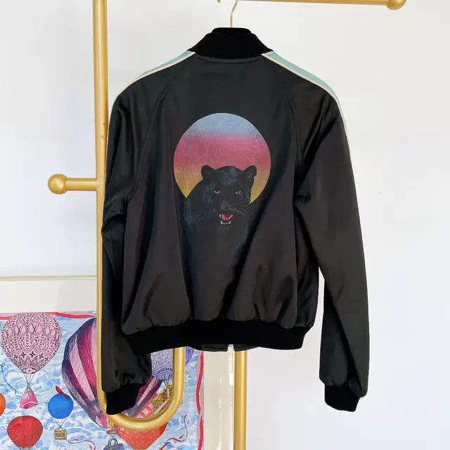 Saint Laurent Paris Saint Laurent Black Jacket Panther Graphic Size S / US 4 / IT 40 - 2 Thumbnail