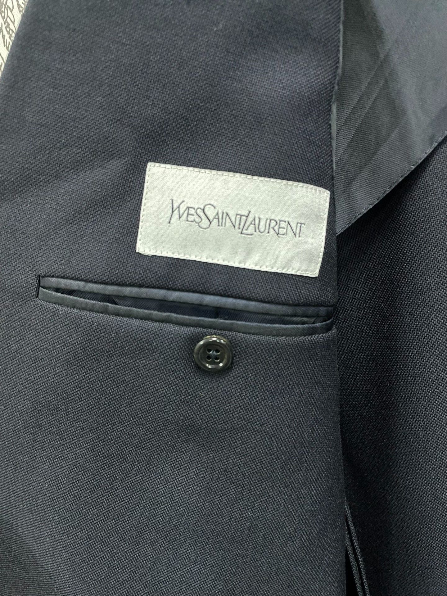 Saint Laurent Paris Saint Laurent Dark Blue Men's Blazer Size US L / EU 52-54 / 3 - 3 Thumbnail