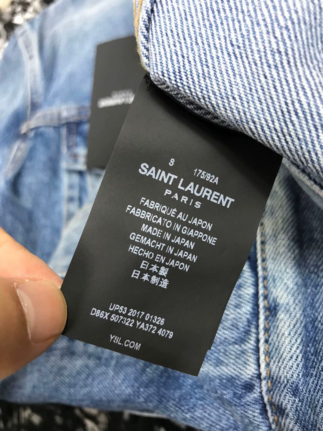 Saint Laurent Paris Saint Laurent Men's Japanese Badge Denim Jacket Size US S / EU 44-46 / 1 - 4 Thumbnail