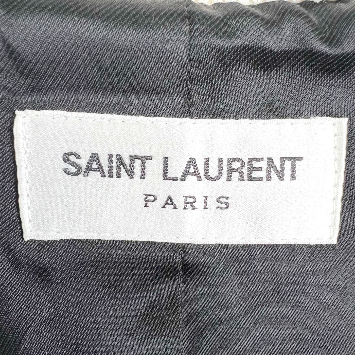 Saint Laurent Paris Saint Laurent Cream Baseball Jacket Size US M / EU 48-50 / 2 - 5 Thumbnail