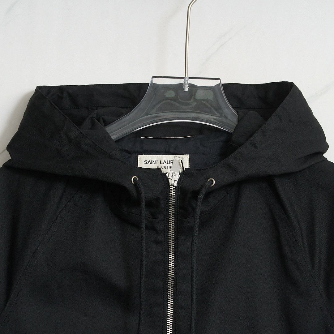 Saint Laurent Paris Saint Laurent Men's Black Hooded Jacket Size US M / EU 48-50 / 2 - 2 Thumbnail