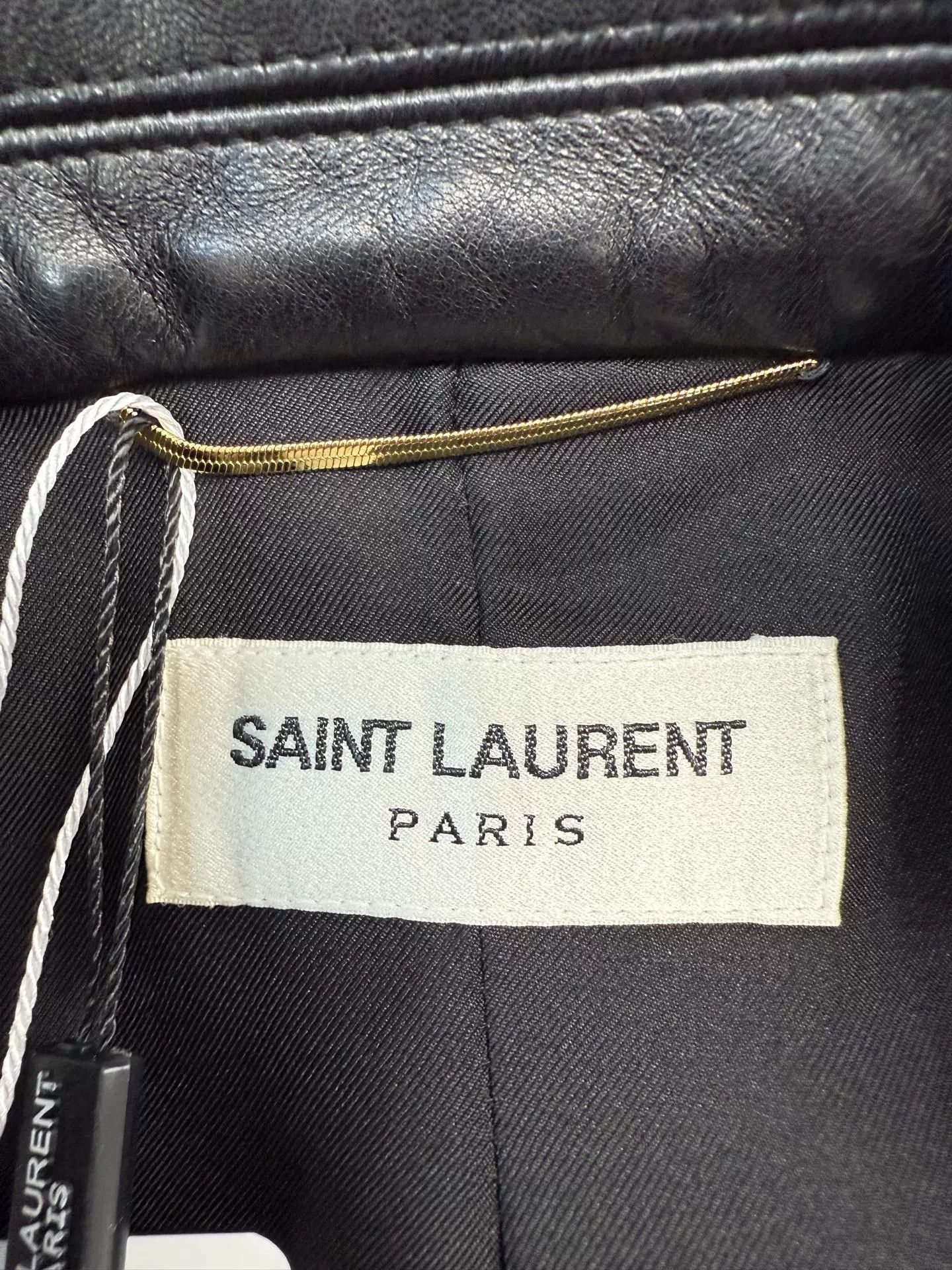 Saint Laurent Paris Saint Laurent Gray Leather Trim Blazer Size XS / US 0-2 / IT 36-38 - 3 Thumbnail