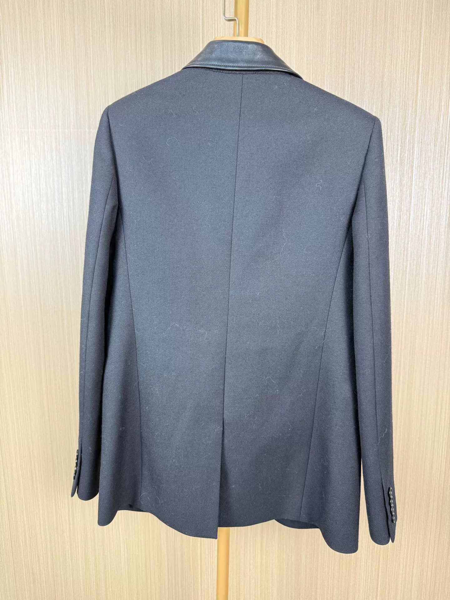 Saint Laurent Paris Saint Laurent Gray Leather Trim Blazer Size XS / US 0-2 / IT 36-38 - 2 Thumbnail