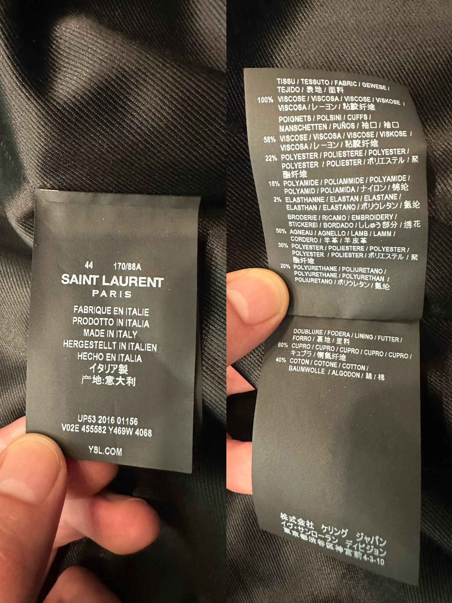 Saint Laurent Paris Saint Laurent Blue Satin Shark Bomber Jacket Size US S / EU 44-46 / 1 - 6 Thumbnail