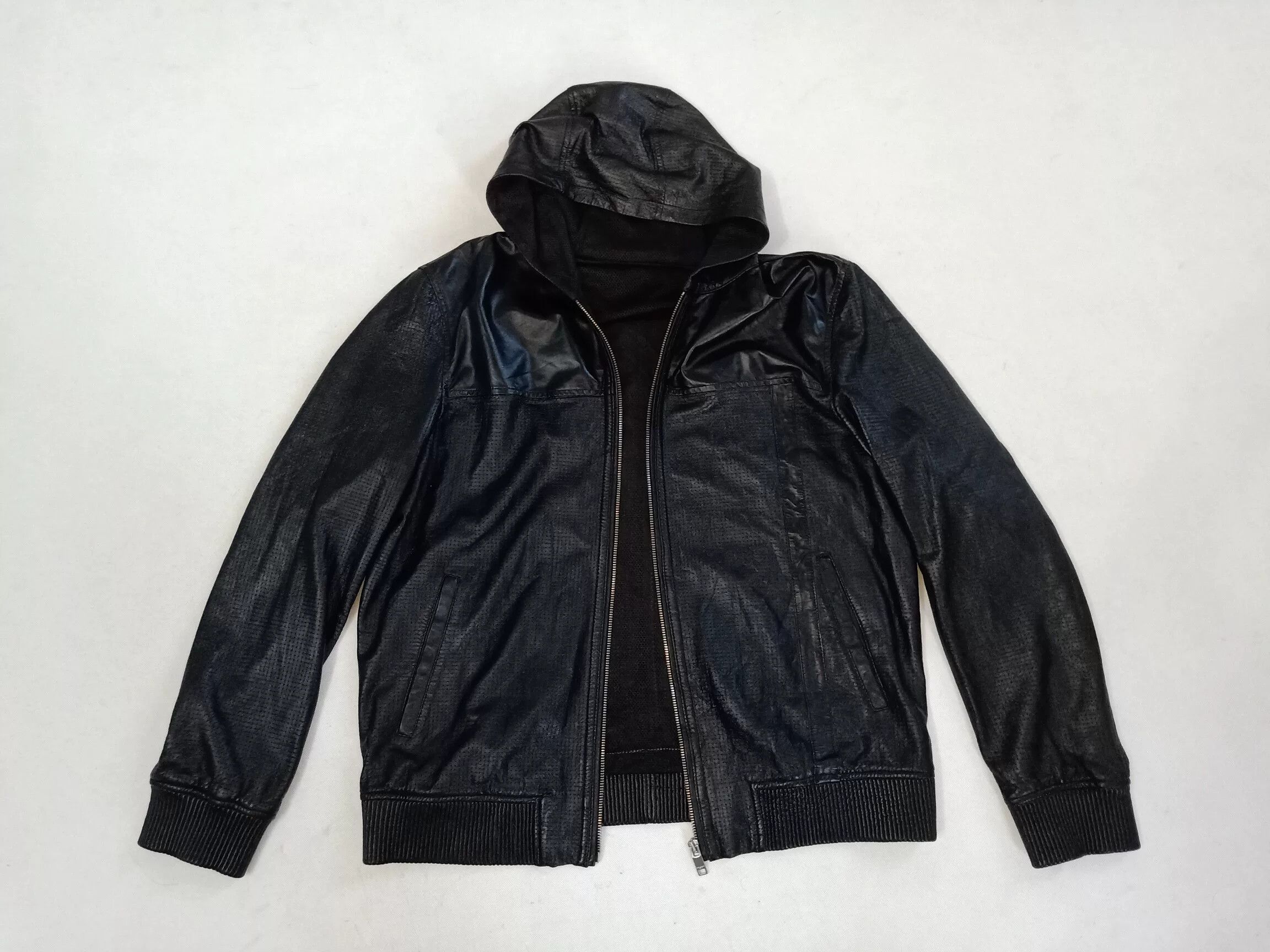 Saint Laurent Paris Saint Laurent Men's Leather Hooded Jacket Size US L / EU 52-54 / 3 - 2 Thumbnail