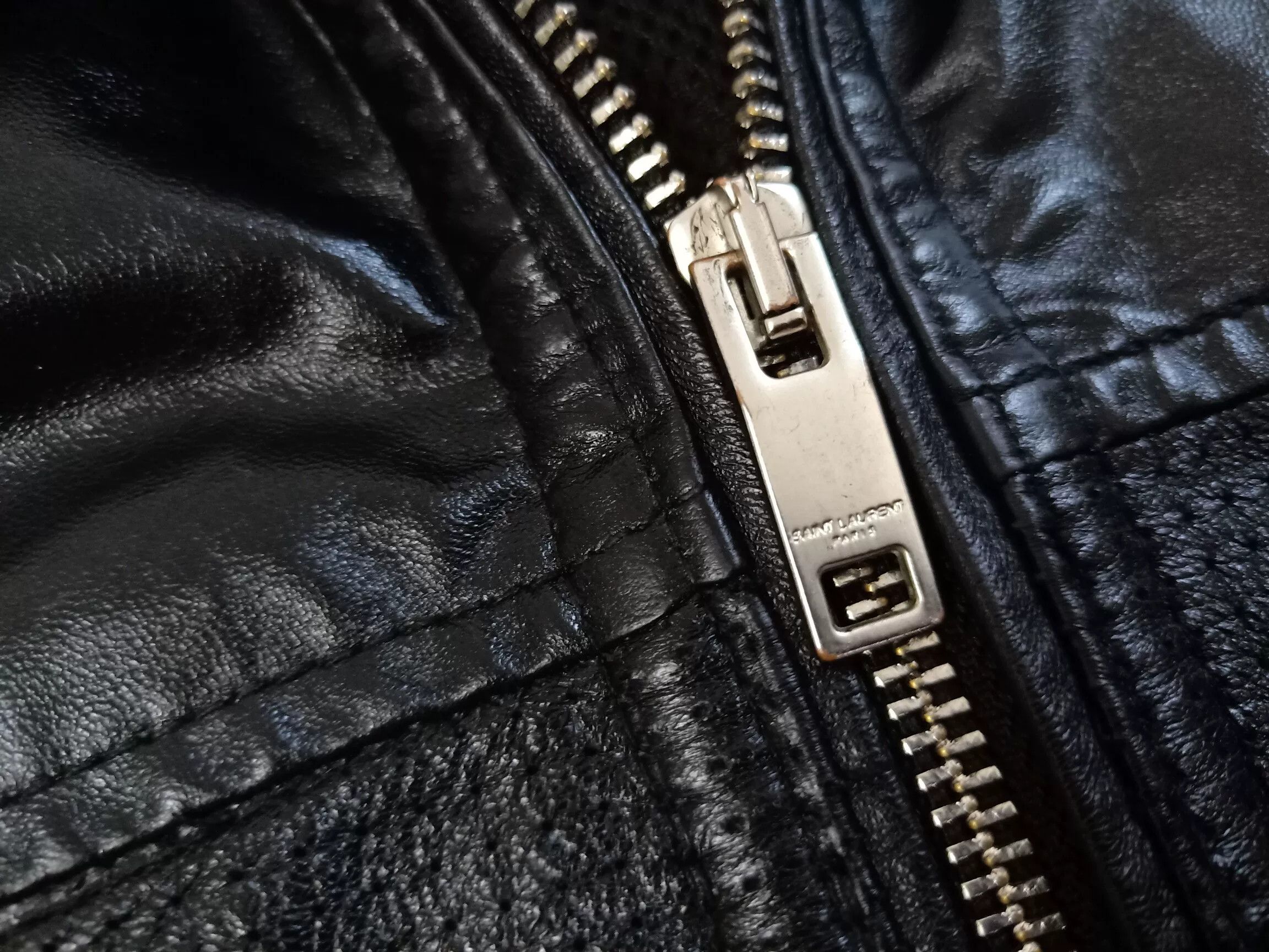 Saint Laurent Paris Saint Laurent Men's Leather Hooded Jacket Size US L / EU 52-54 / 3 - 8 Thumbnail