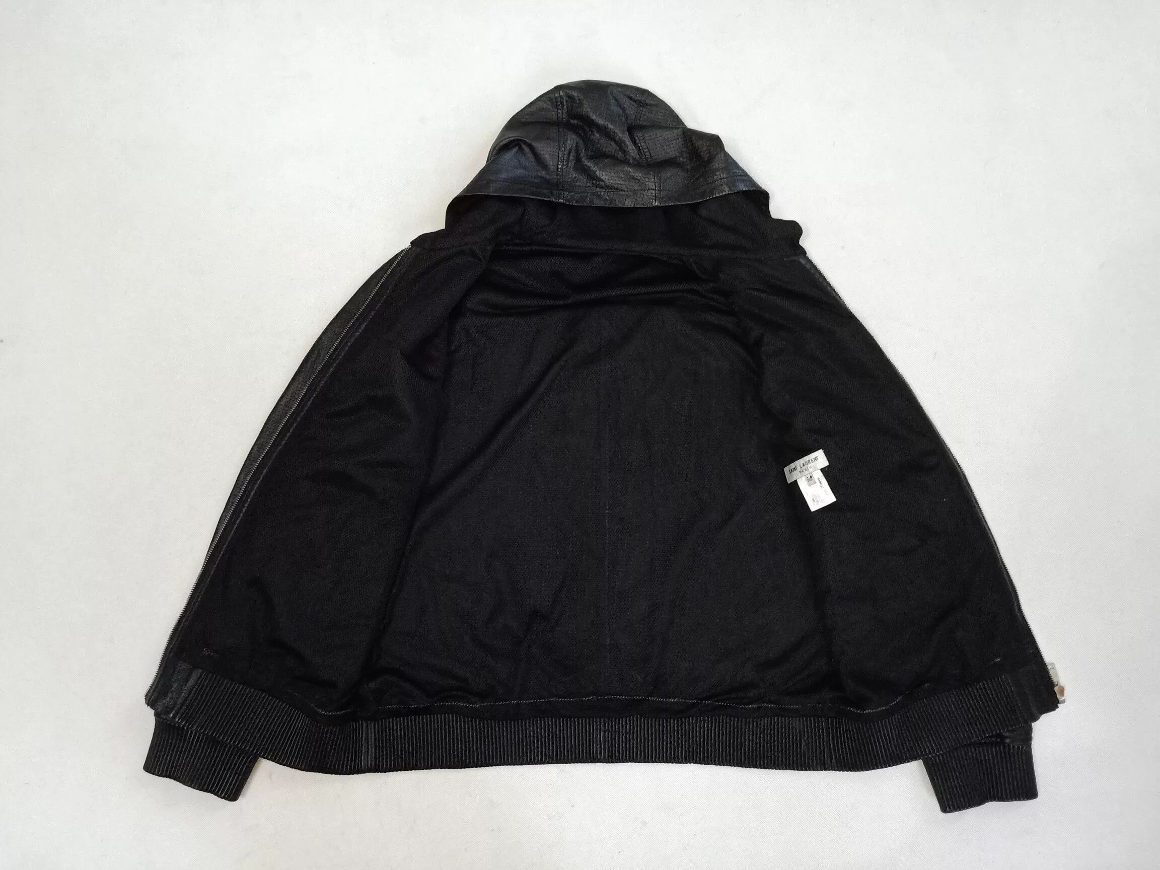 Saint Laurent Paris Saint Laurent Men's Leather Hooded Jacket Size US L / EU 52-54 / 3 - 4 Thumbnail