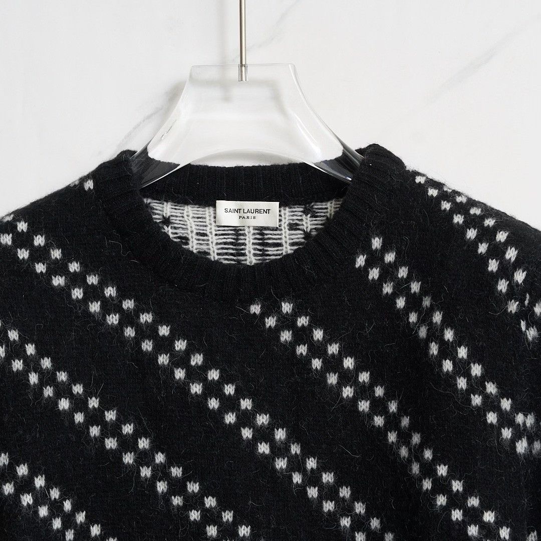 Saint Laurent Paris Saint Laurent Men's Zigzag Knit Sweater Size US M / EU 48-50 / 2 - 2 Thumbnail