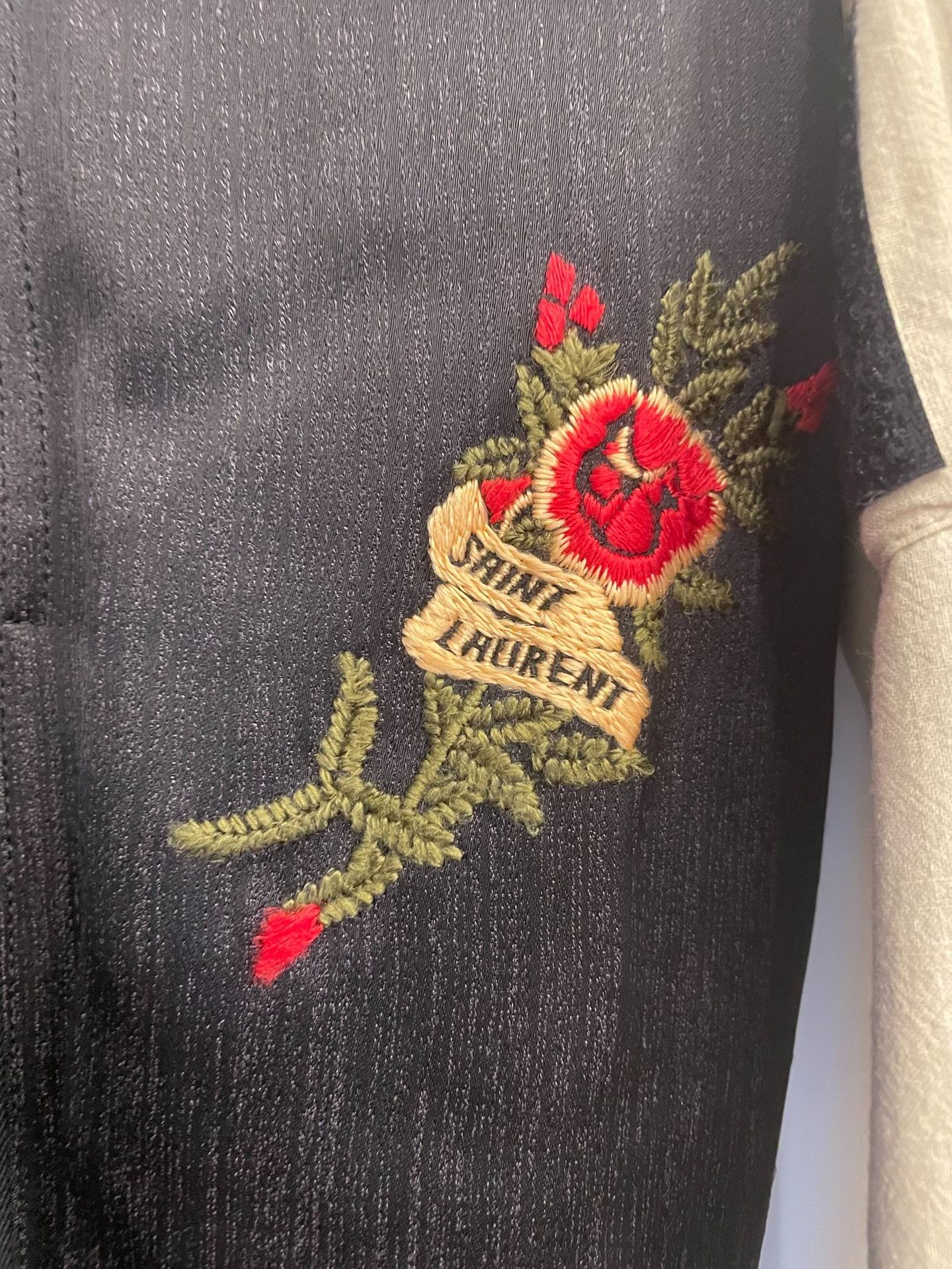 Saint Laurent Paris YSL Saint Laurent Rose Embroidery Pilot Jacket Size US M / EU 48-50 / 2 - 4 Thumbnail