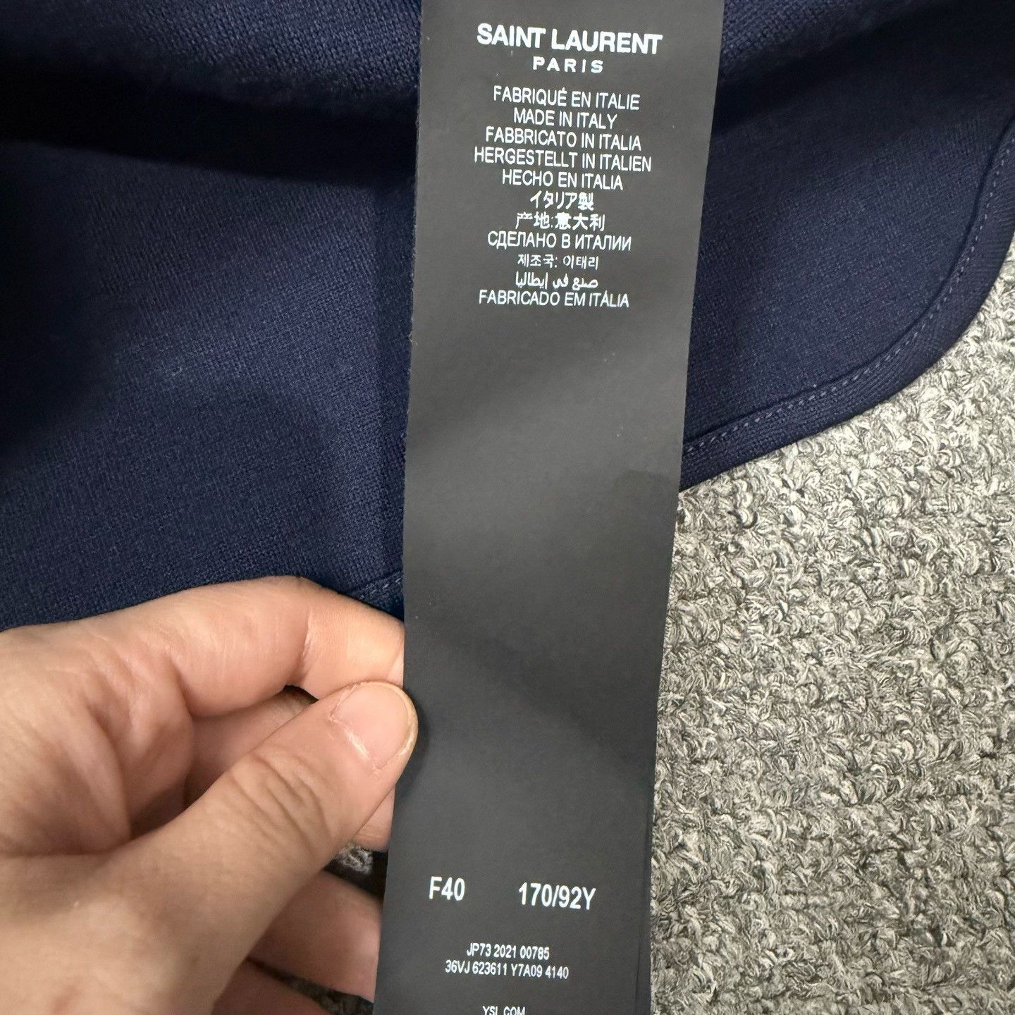 Saint Laurent Paris Saint Laurent Navy Gold Embroidery Coat Size US XXS / EU 40 - 4 Thumbnail