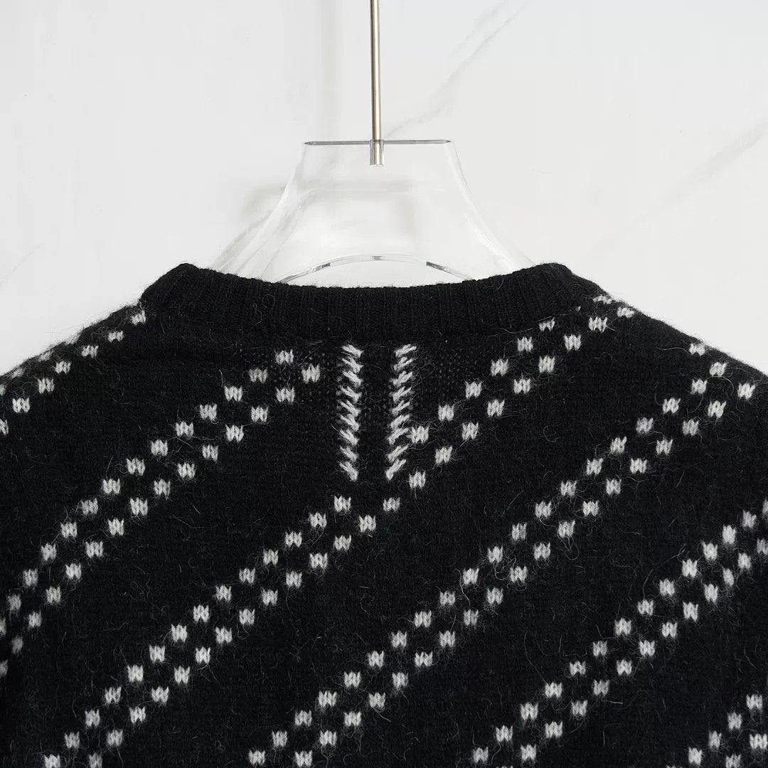 Saint Laurent Paris Saint Laurent Men's Checked Jacquard Sweater Size US S / EU 44-46 / 1 - 2 Thumbnail