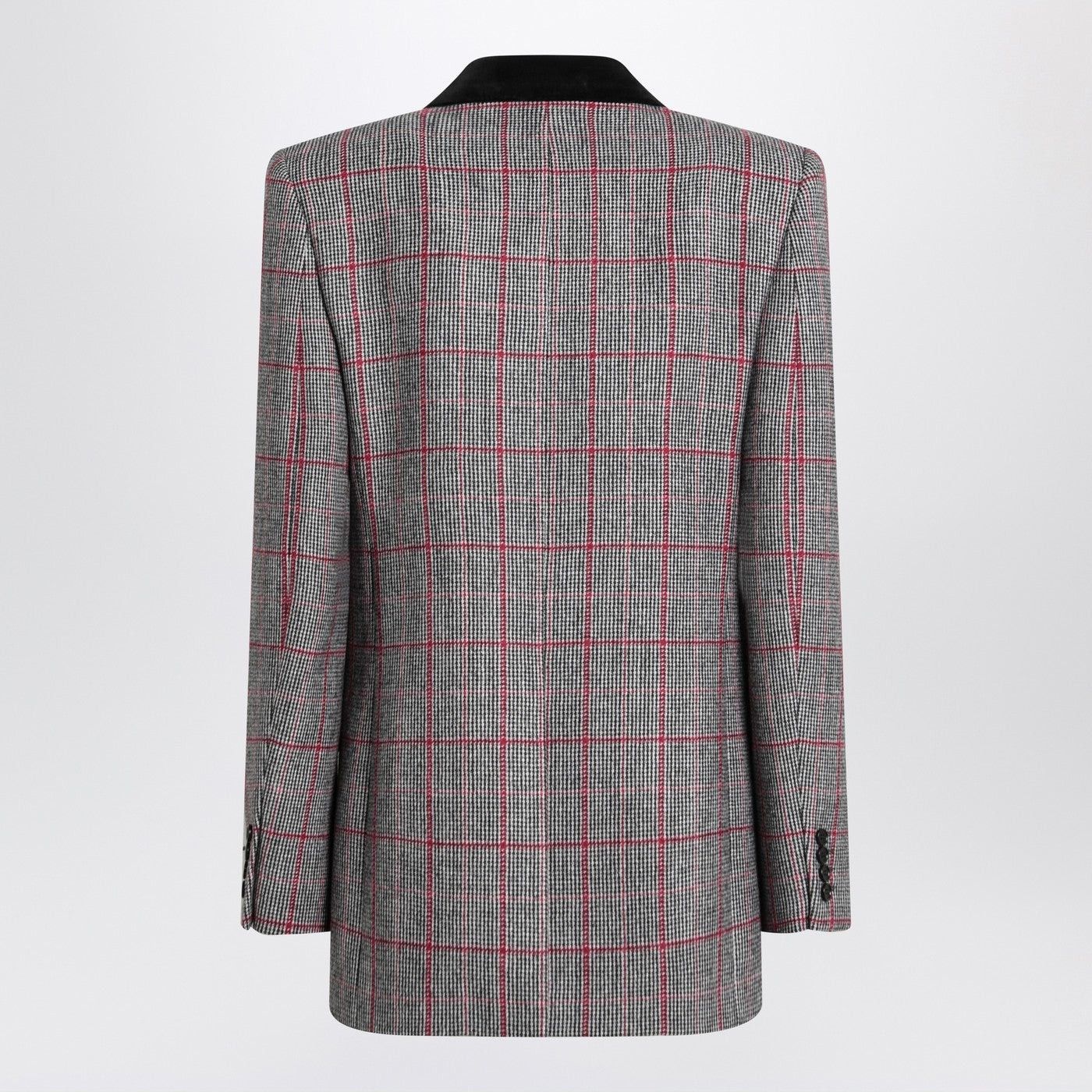Chloe Chloe Black/White Checkered Wool Double-Breasted Blazer Size M / US 6-8 / IT 42-44 - 2 Thumbnail