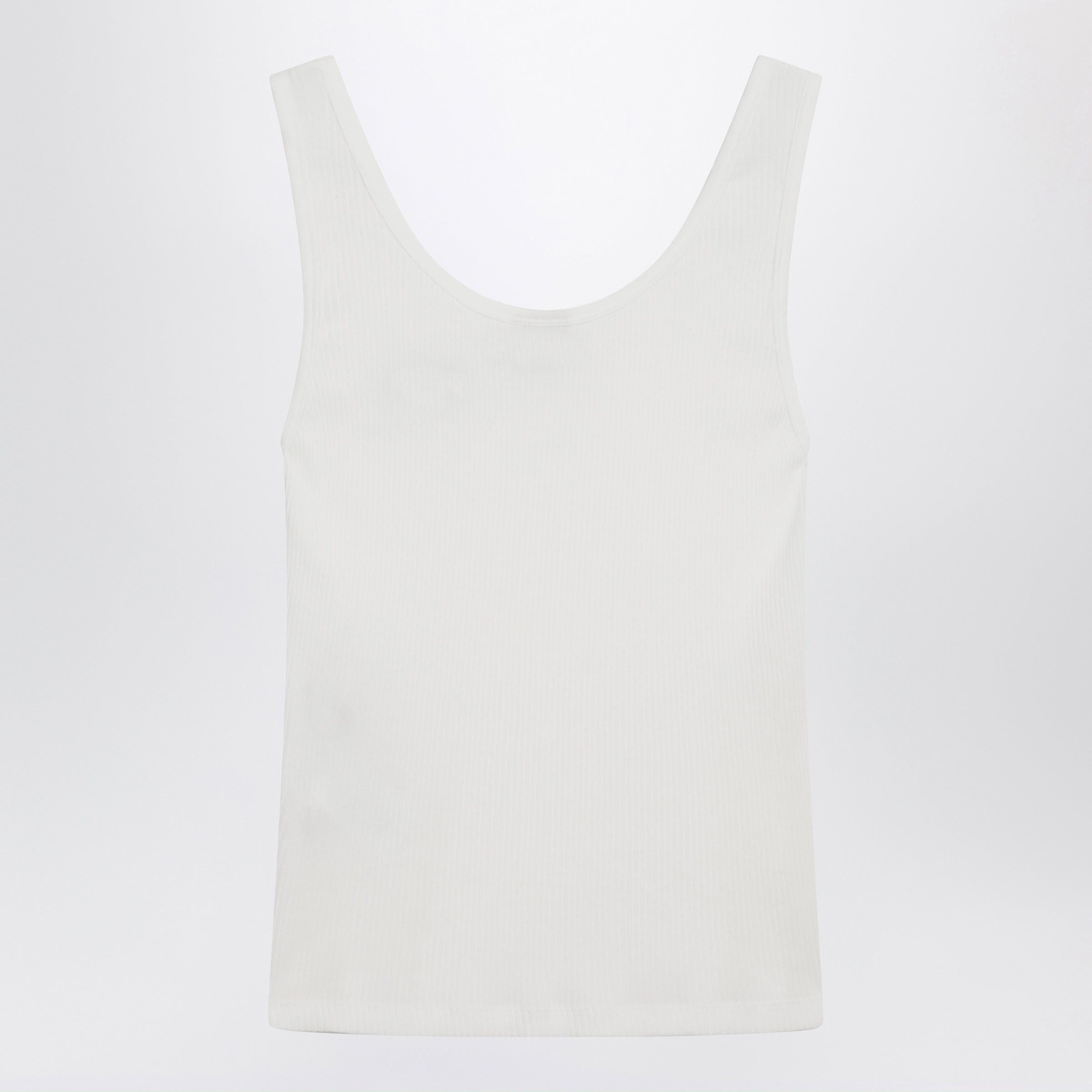 Chloe Chloe White Ribbed Tank Top With Logo Size XS / US 0-2 / IT 36-38 - 2 Thumbnail