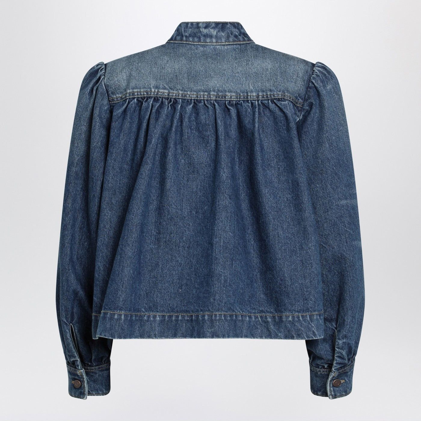 Chloe Chloe Indigo Blue Gathered Denim Jacket Size M / US 6-8 / IT 42-44 - 2 Thumbnail