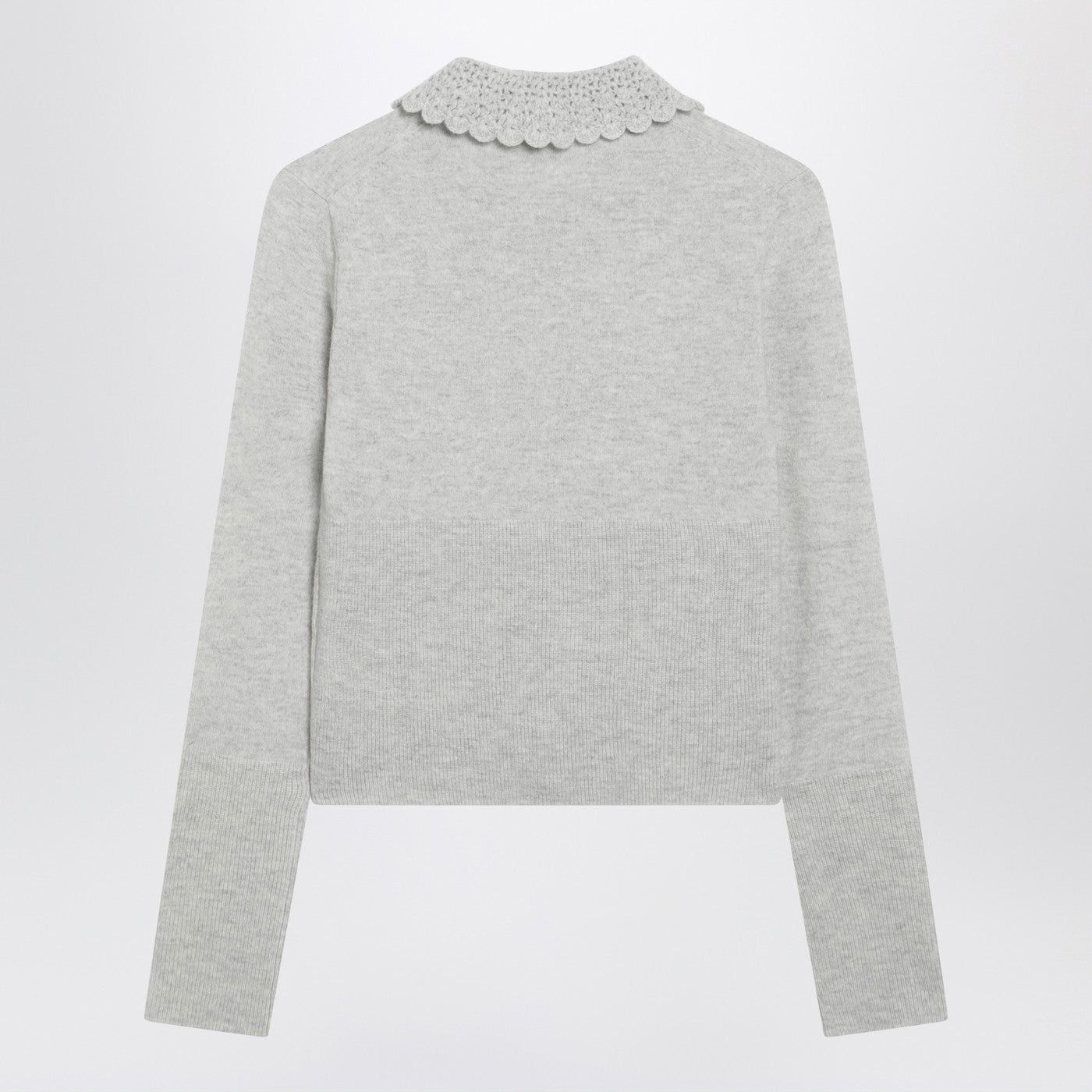 Chloe Chloe Light Grey Wool Cardigan With Logo Size S / US 4 / IT 40 - 2 Thumbnail