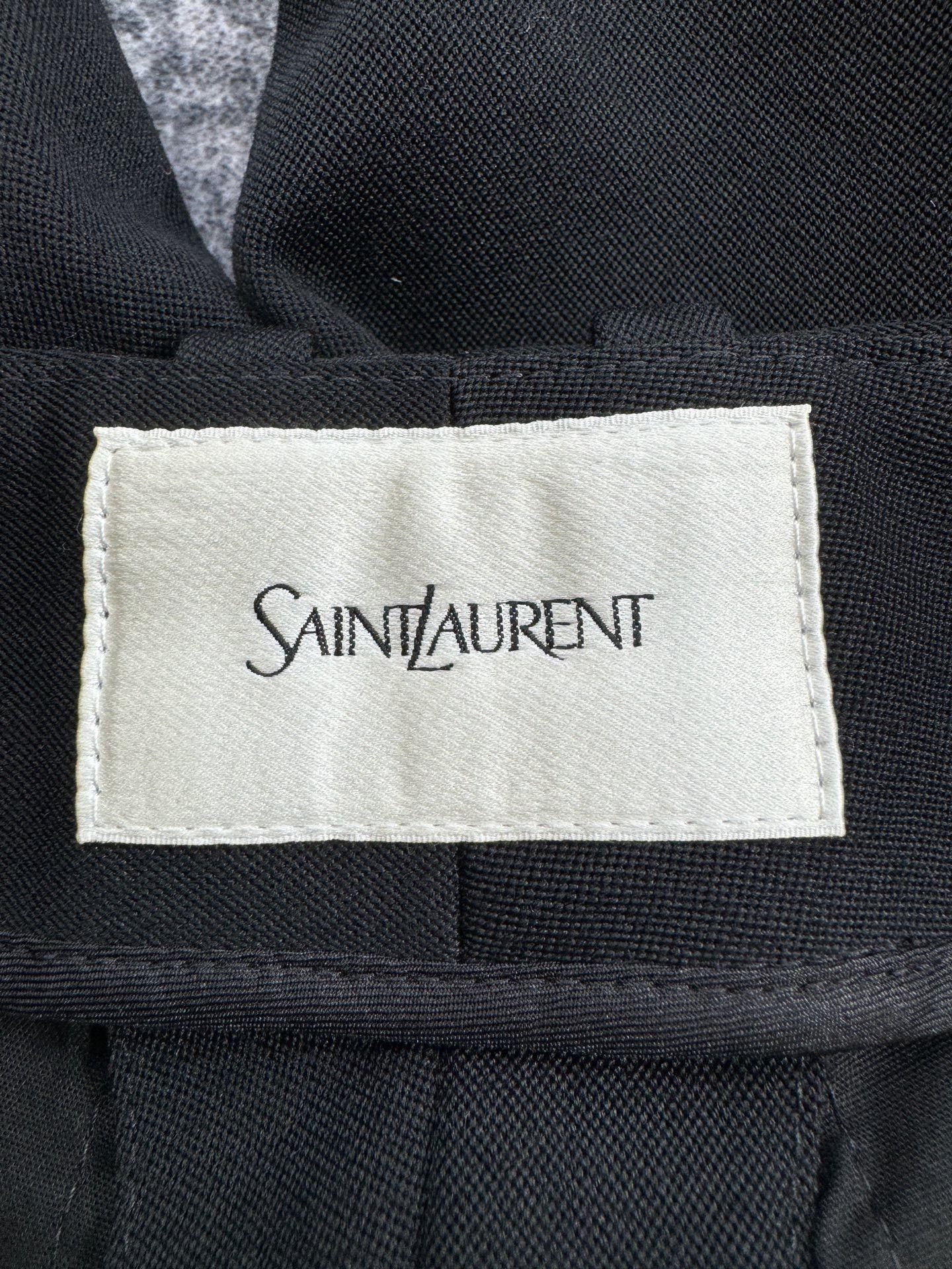 Saint Laurent Paris Saint Laurent Black Wool Wide-Leg Trousers Size 36" / US 14 / IT 50 - 3 Thumbnail