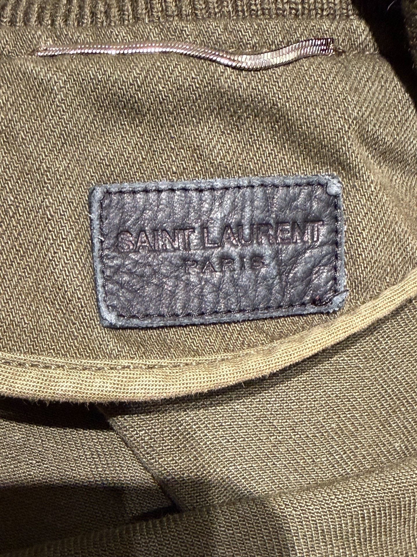 Saint Laurent Paris Saint Laurent Olive Green Patch Bomber Jacket Size US L / EU 52-54 / 3 - 3 Thumbnail