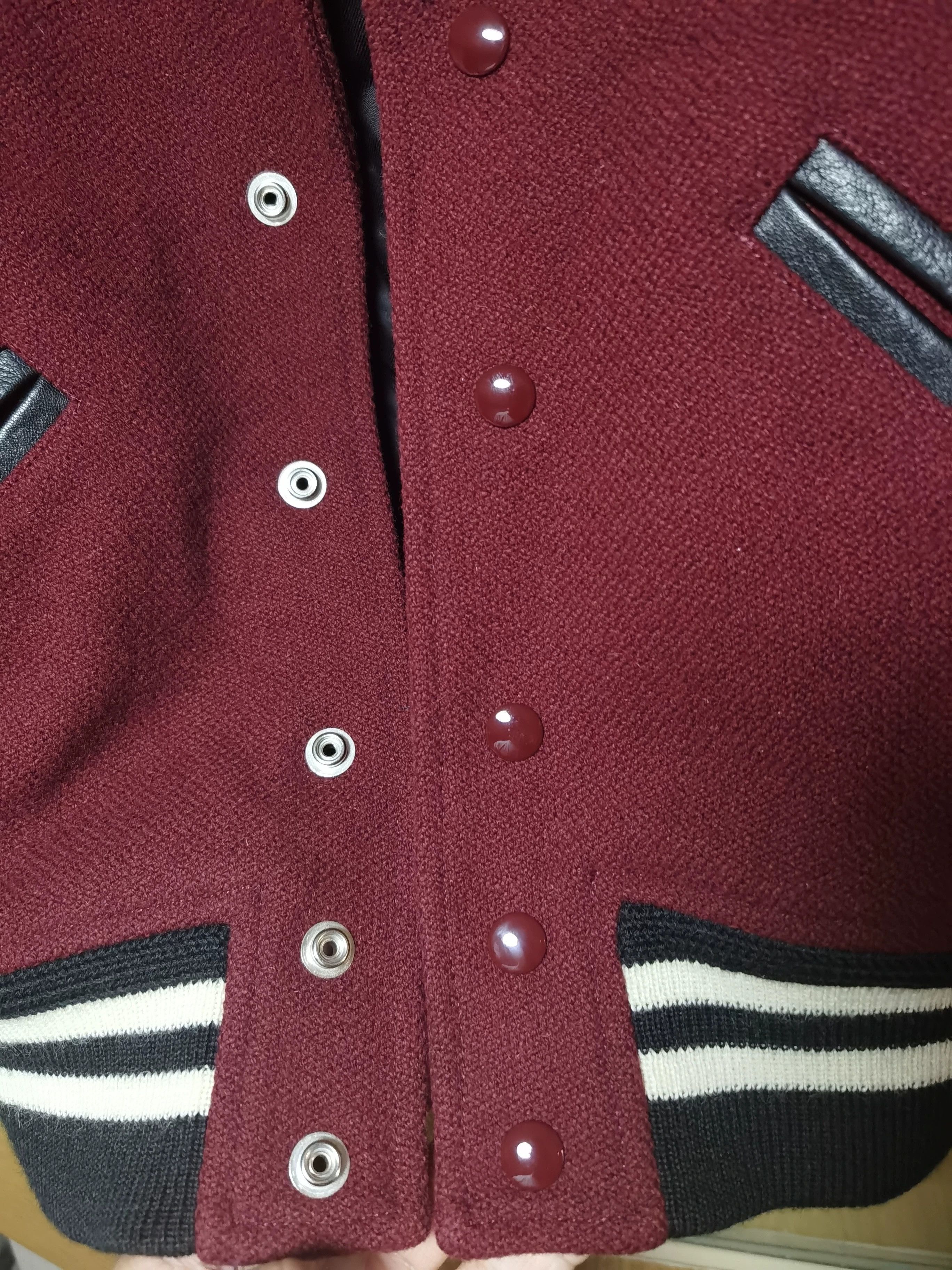 Saint Laurent Paris Saint Laurent Burgundy Baseball Jacket Size S / US 4 / IT 40 - 4 Thumbnail