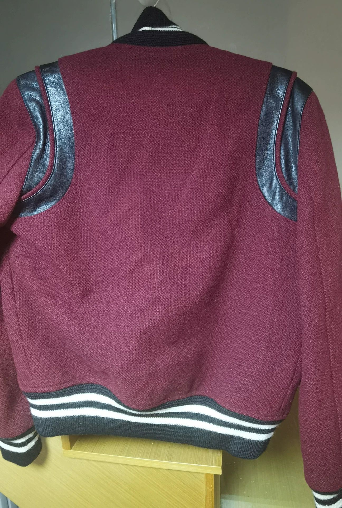 Saint Laurent Paris Saint Laurent Burgundy Baseball Jacket Size S / US 4 / IT 40 - 3 Thumbnail