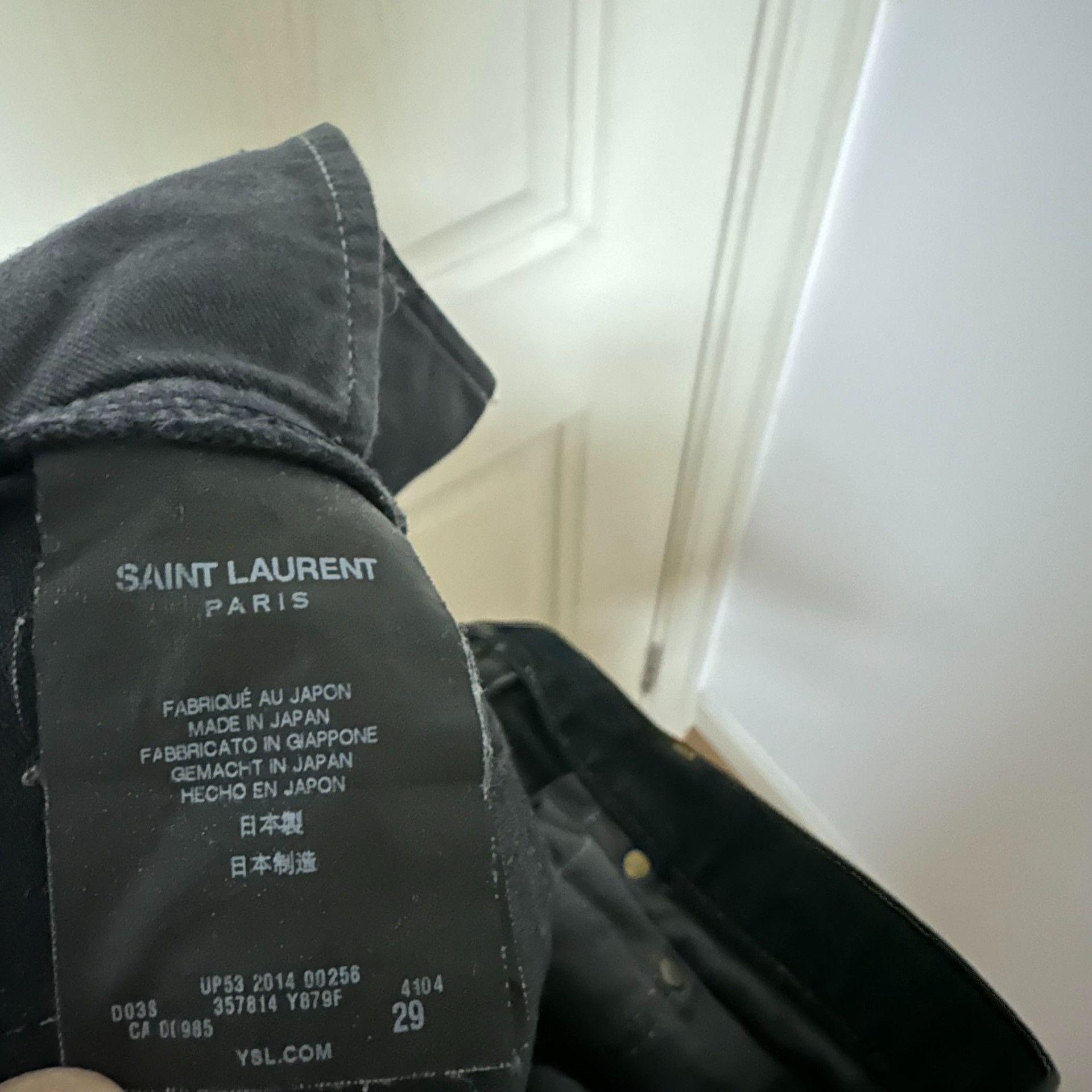 Saint Laurent Paris Saint Laurent Black Distressed Jeans Size US 29 - 8 Thumbnail