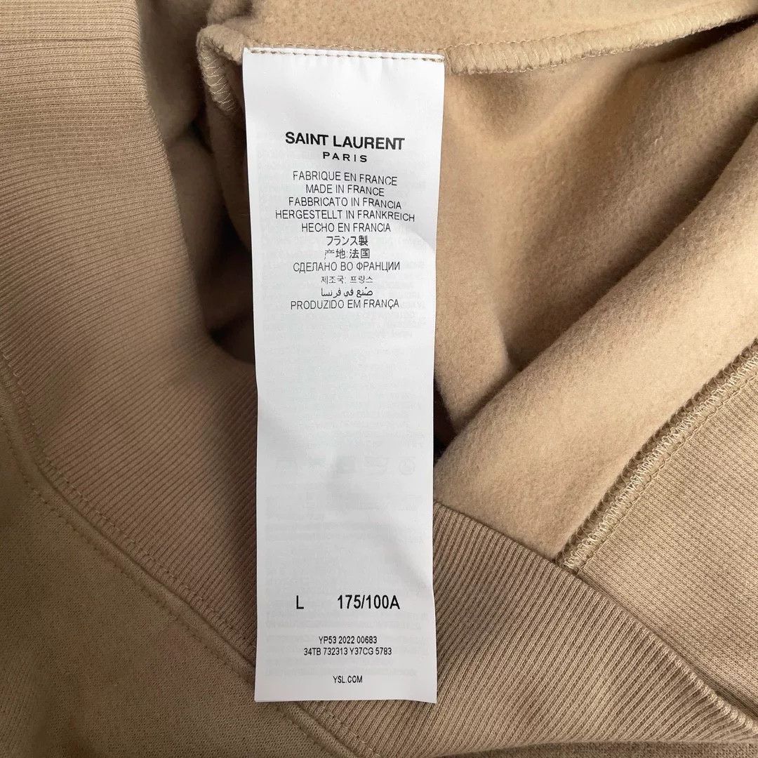 Saint Laurent Paris Saint Laurent Men's Beige Hoodie Size US L / EU 52-54 / 3 - 5 Thumbnail