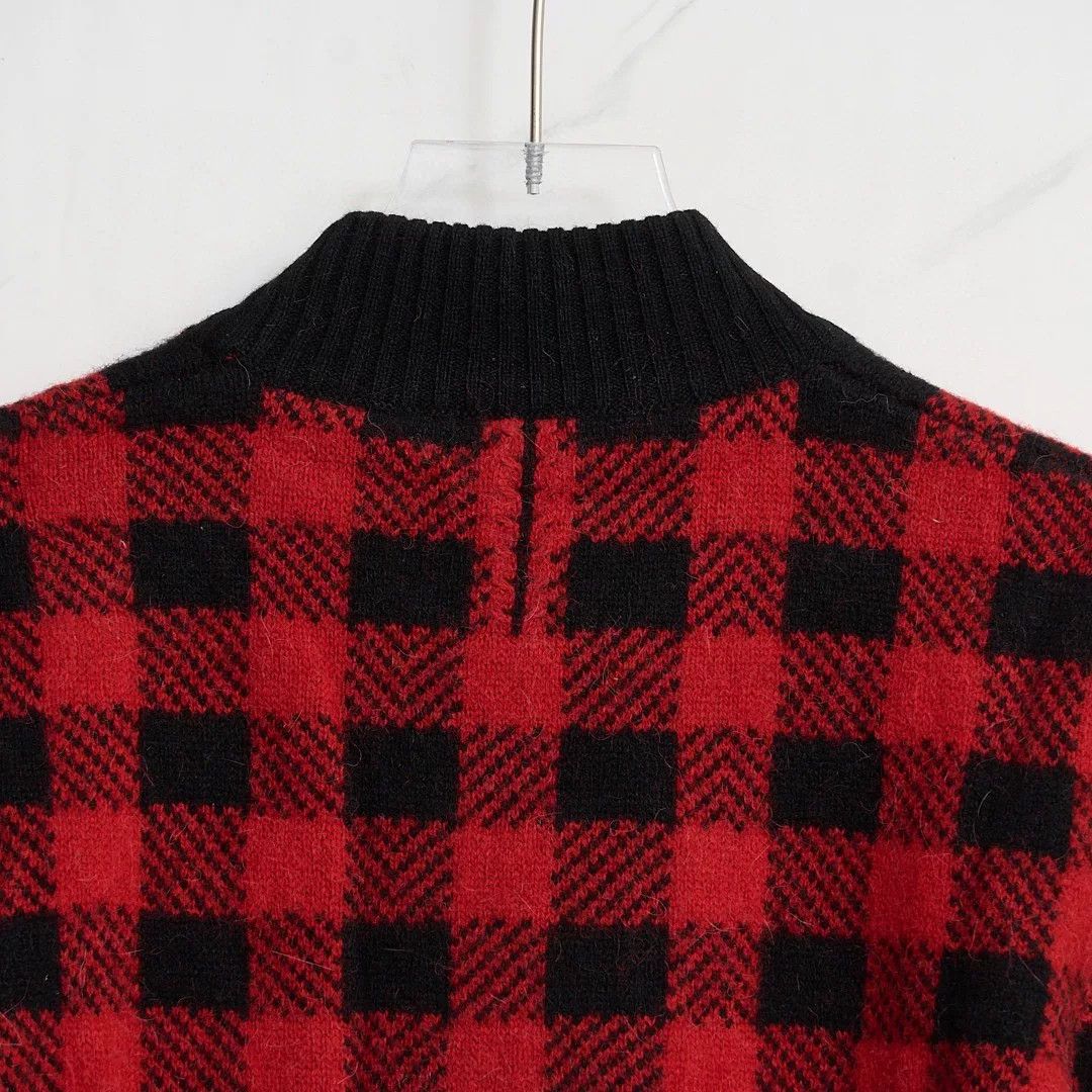 Saint Laurent Paris Saint Laurent Men's Checkered Mock Neck Sweater Size US M / EU 48-50 / 2 - 5 Thumbnail