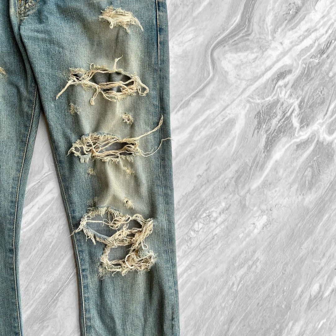 Saint Laurent Paris SAINT LAURENT Distressed Blue Jeans Size US 30 / EU 46 - 6 Thumbnail