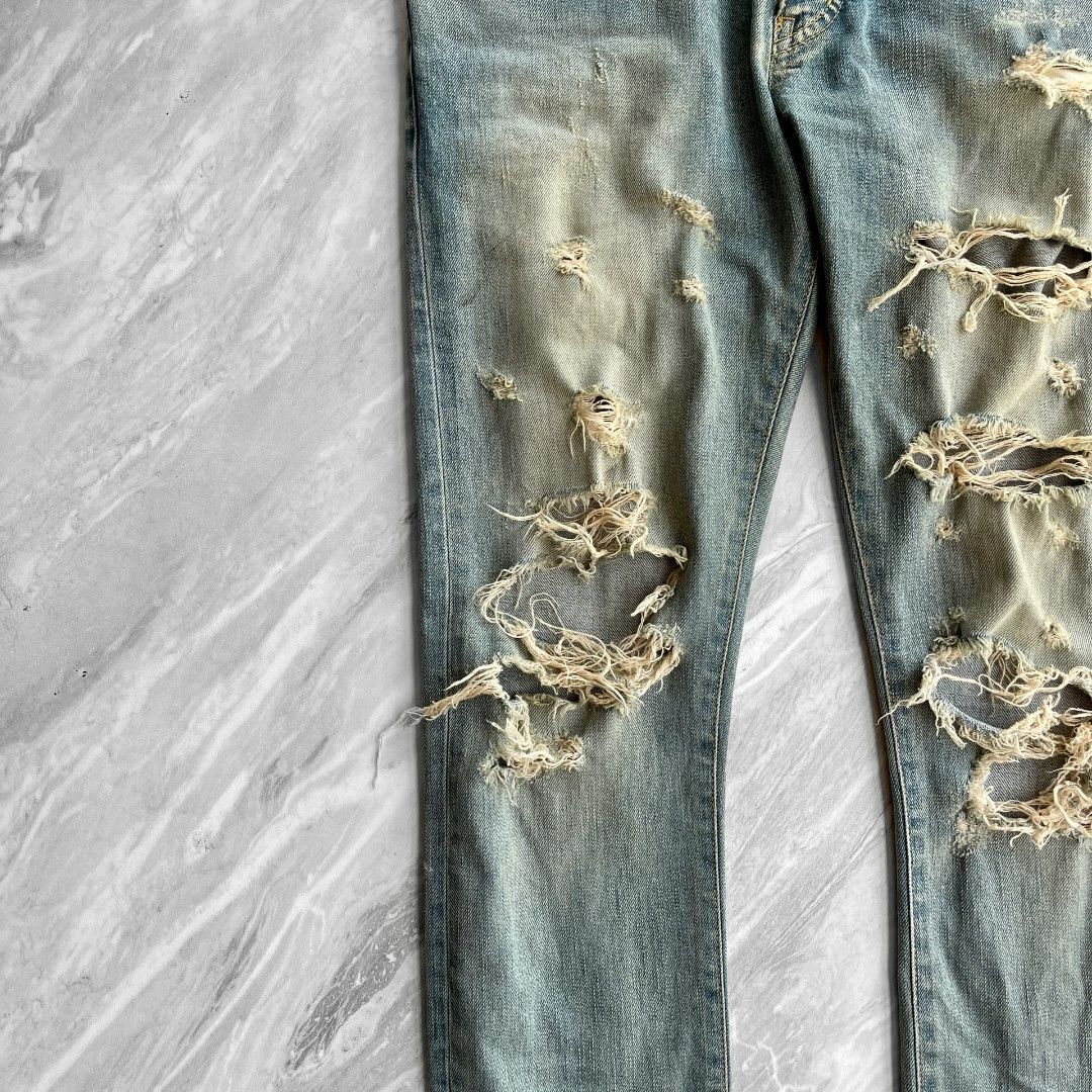 Saint Laurent Paris SAINT LAURENT Distressed Blue Jeans Size US 30 / EU 46 - 5 Thumbnail