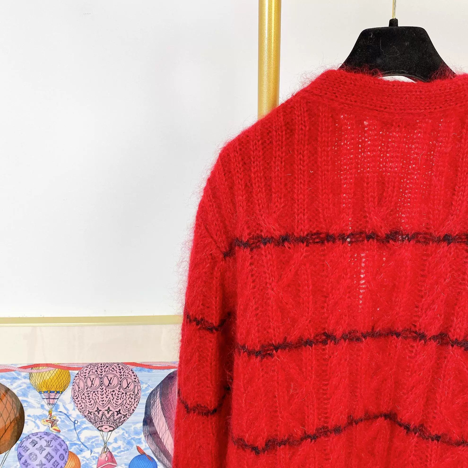 Saint Laurent Paris Saint Laurent Red Cable-Knit Cardigan Size XS / US 0-2 / IT 36-38 - 5 Thumbnail
