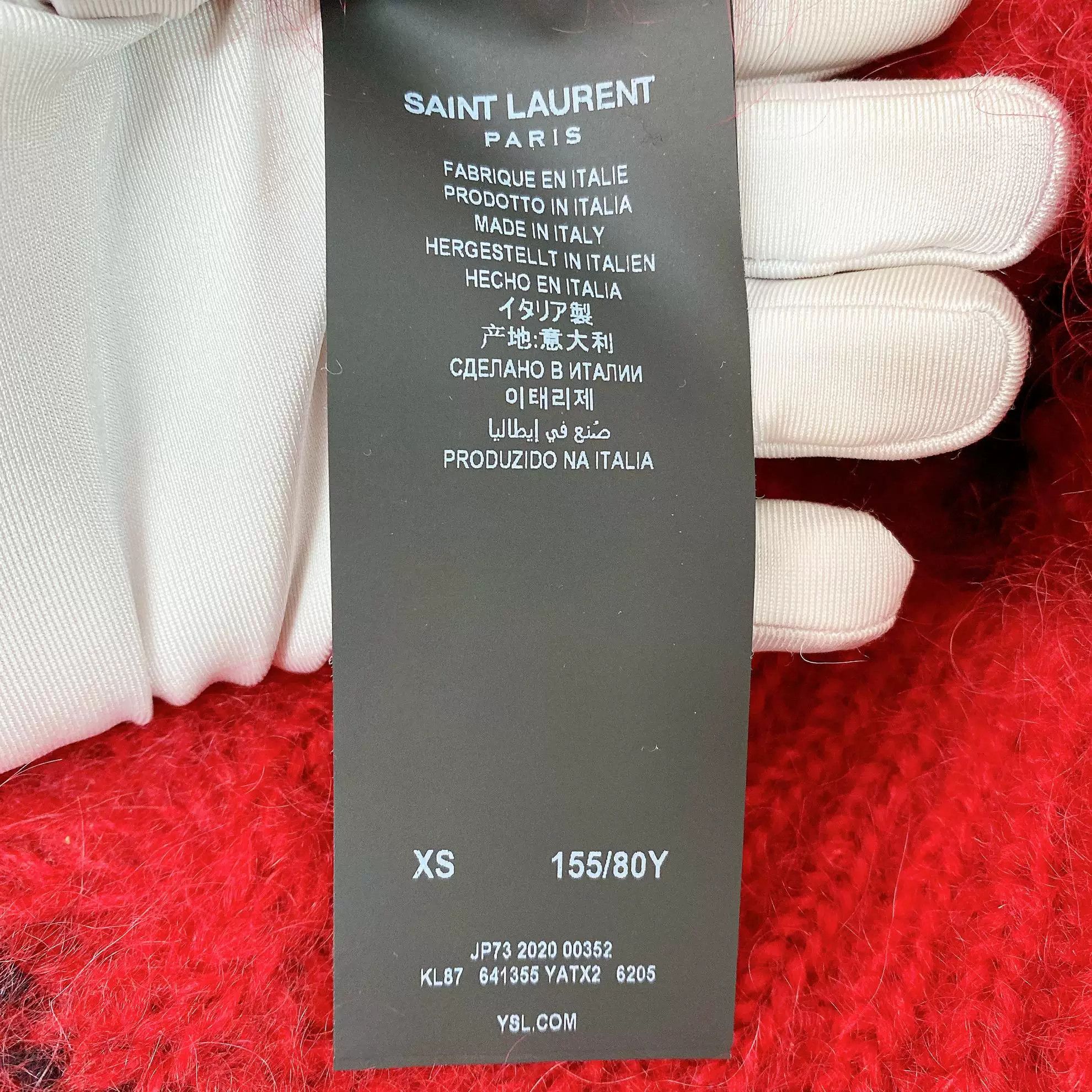 Saint Laurent Paris Saint Laurent Red Cable-Knit Cardigan Size XS / US 0-2 / IT 36-38 - 8 Thumbnail