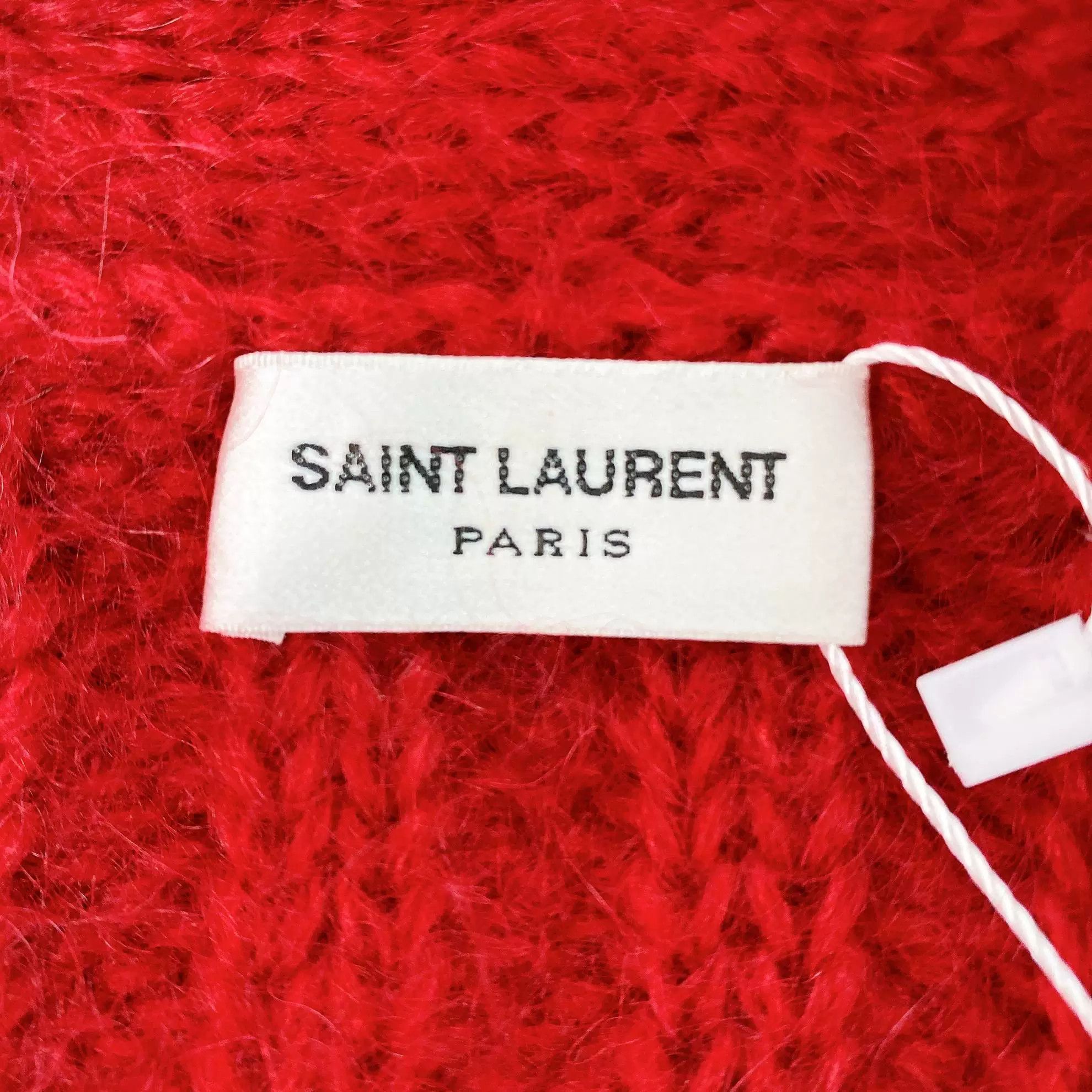 Saint Laurent Paris Saint Laurent Red Cable-Knit Cardigan Size XS / US 0-2 / IT 36-38 - 7 Thumbnail