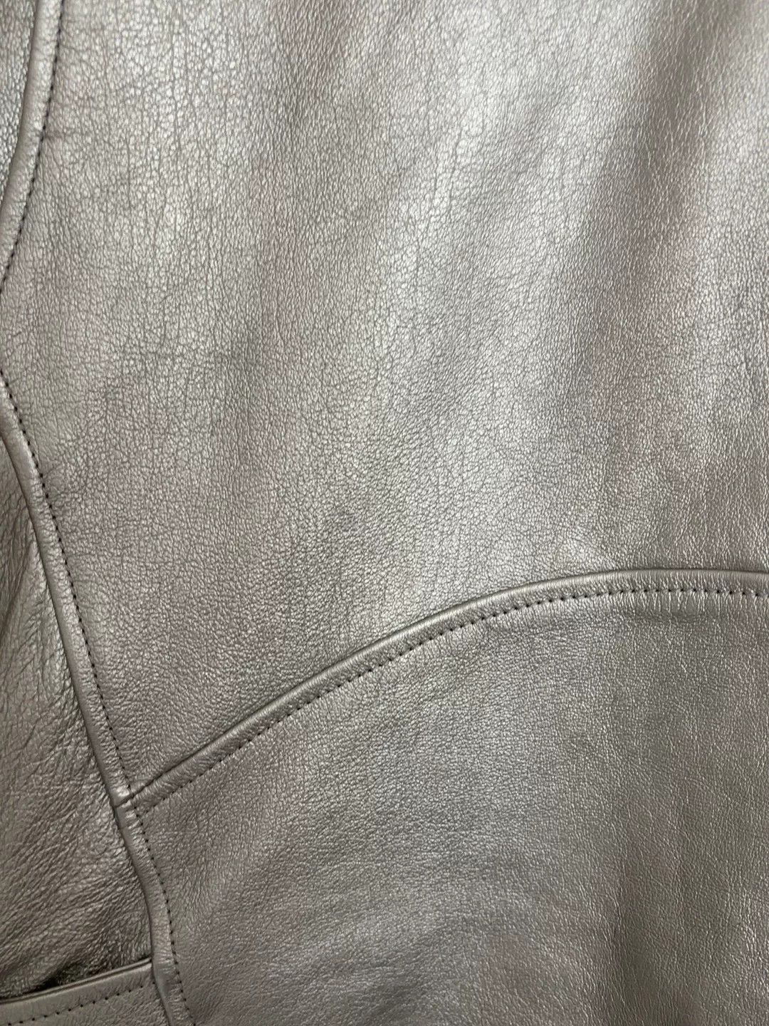 Saint Laurent Paris Saint Laurent Silver Leather Biker Vest Size S / US 4 / IT 40 - 6 Thumbnail