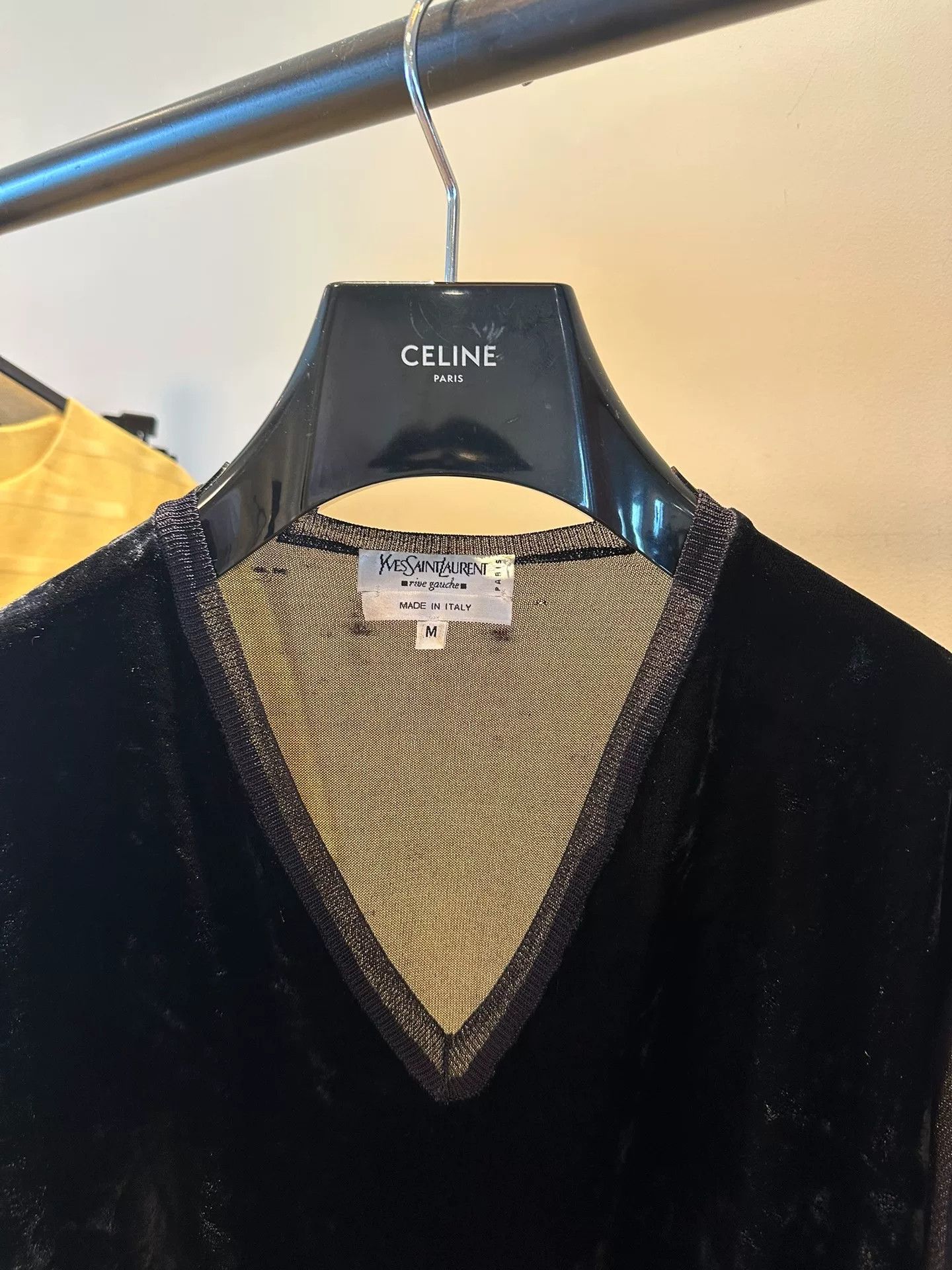 Saint Laurent Paris Yves Saint Laurent Velvet Sheer Sleeve Top Size M / US 6-8 / IT 42-44 - 3 Thumbnail