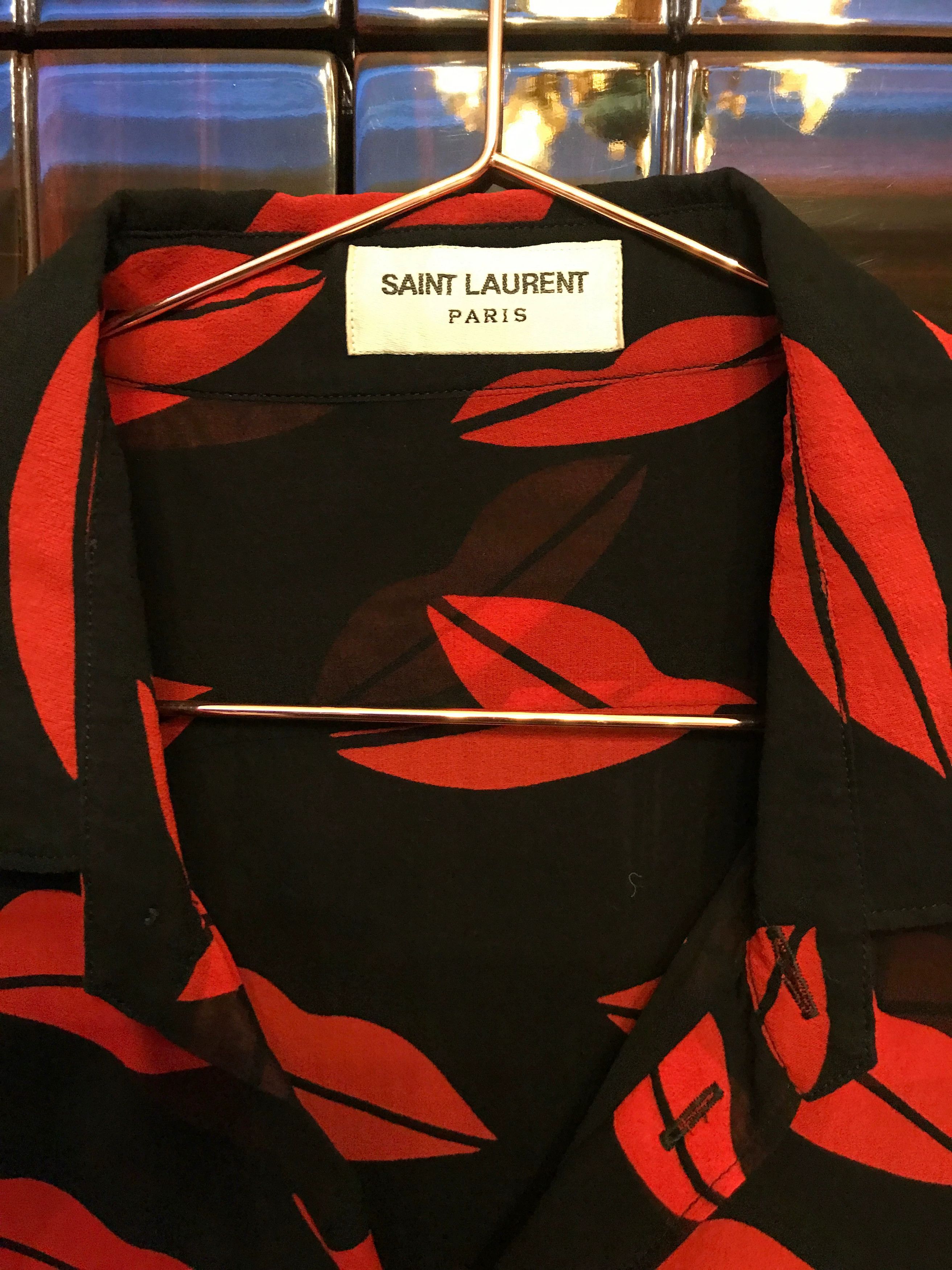 Saint Laurent Paris Saint Laurent Silk Red Lips Shirt Size S / US 4 / IT 40 - 3 Thumbnail