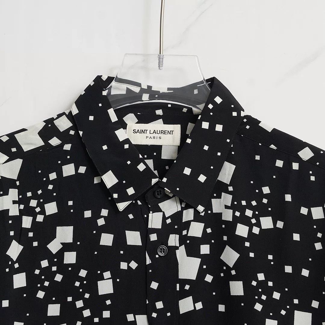 Saint Laurent Paris Saint Laurent Men's Square-Patterned Shirt Size US XS / EU 42 / 0 - 2 Thumbnail
