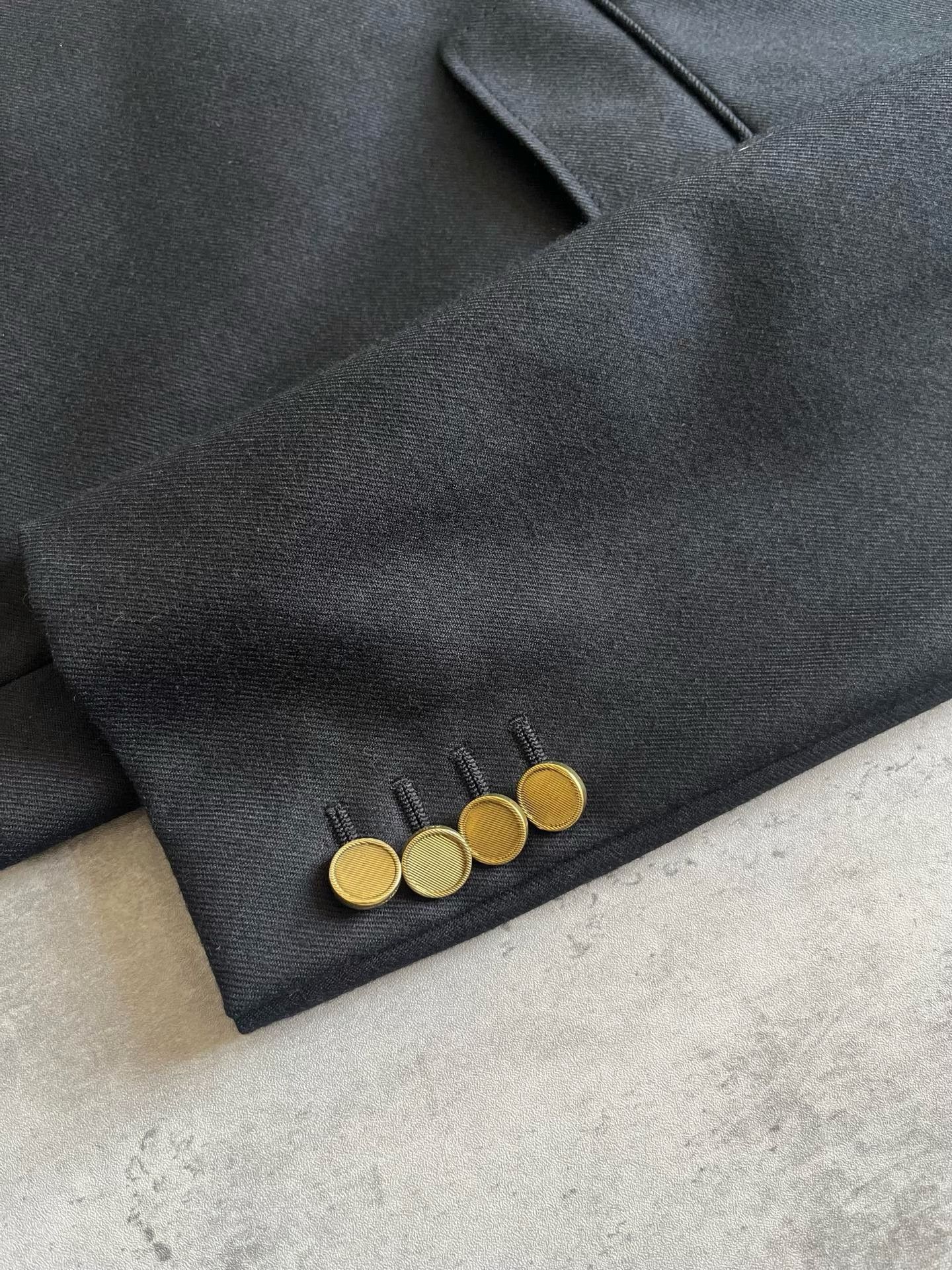 Saint Laurent Paris YSL Saint Laurent Black Gold Button Blazer Size US L / EU 52-54 / 3 - 3 Thumbnail