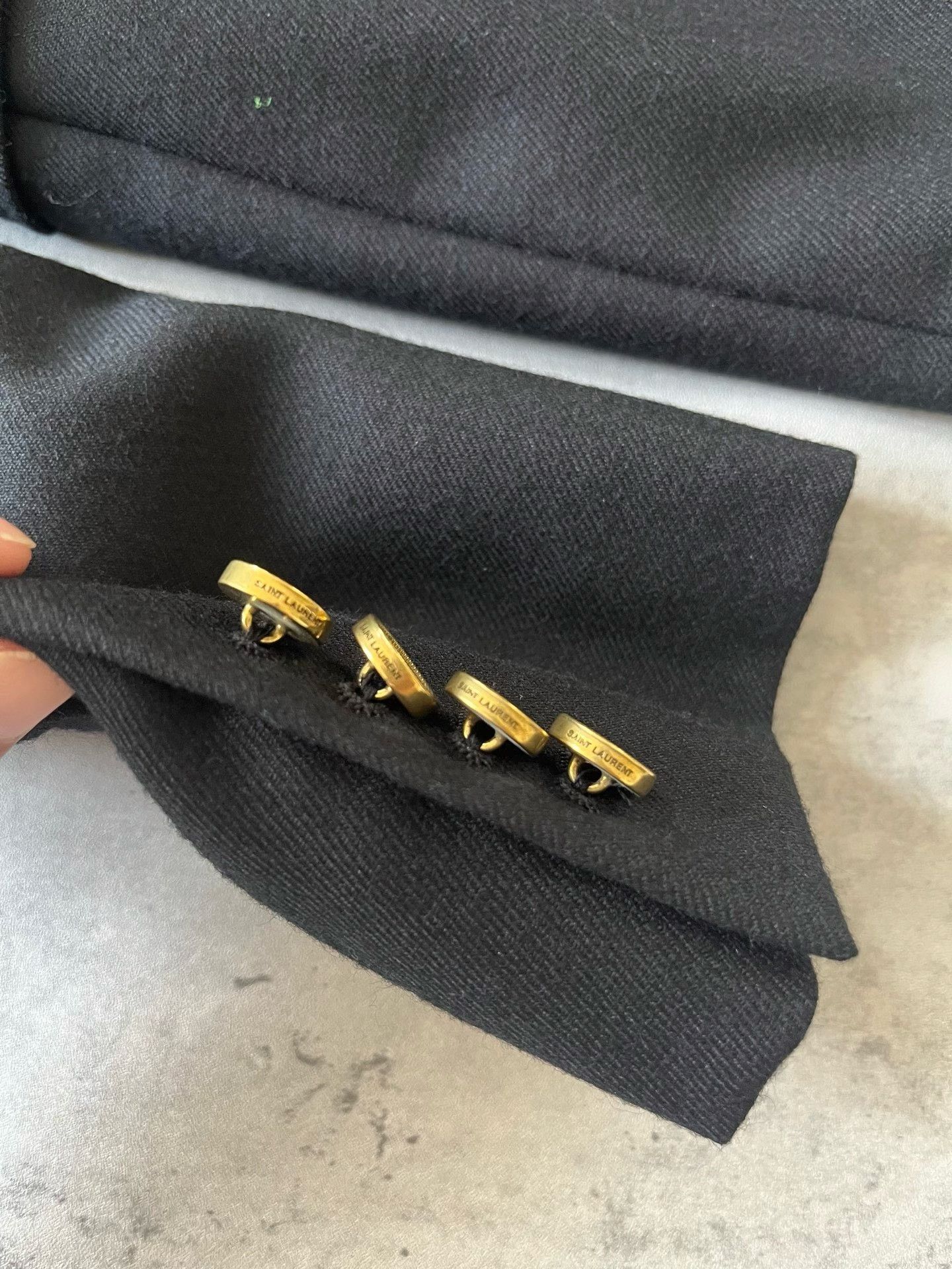 Saint Laurent Paris YSL Saint Laurent Black Gold Button Blazer Size US L / EU 52-54 / 3 - 5 Thumbnail