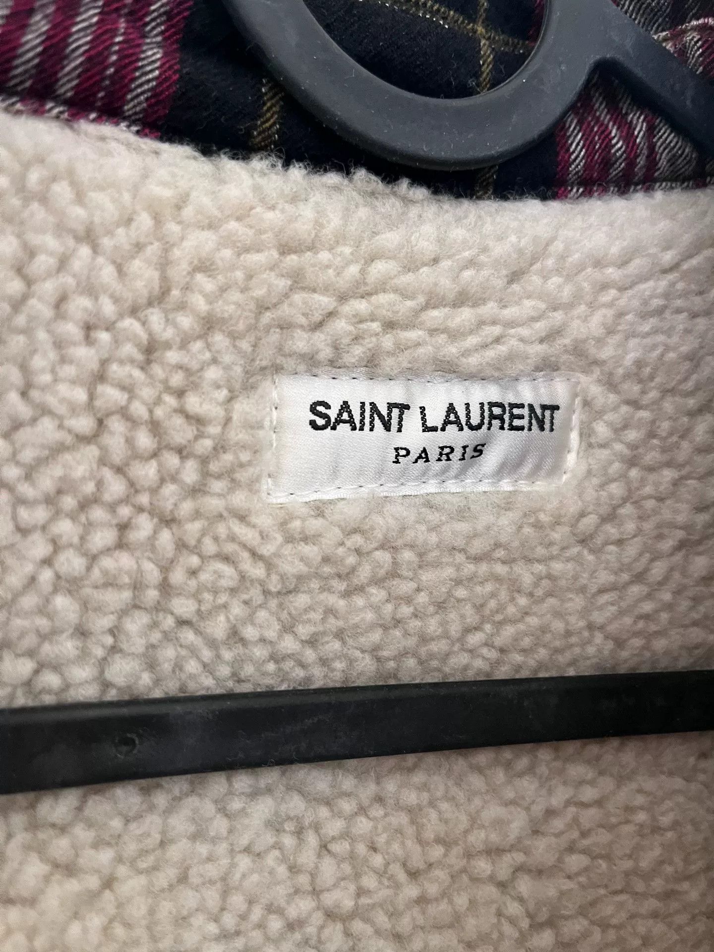 Saint Laurent Paris Saint Laurent Red/Black Plaid Shearling Shirt Jacket Size US S / EU 44-46 / 1 - 5 Thumbnail