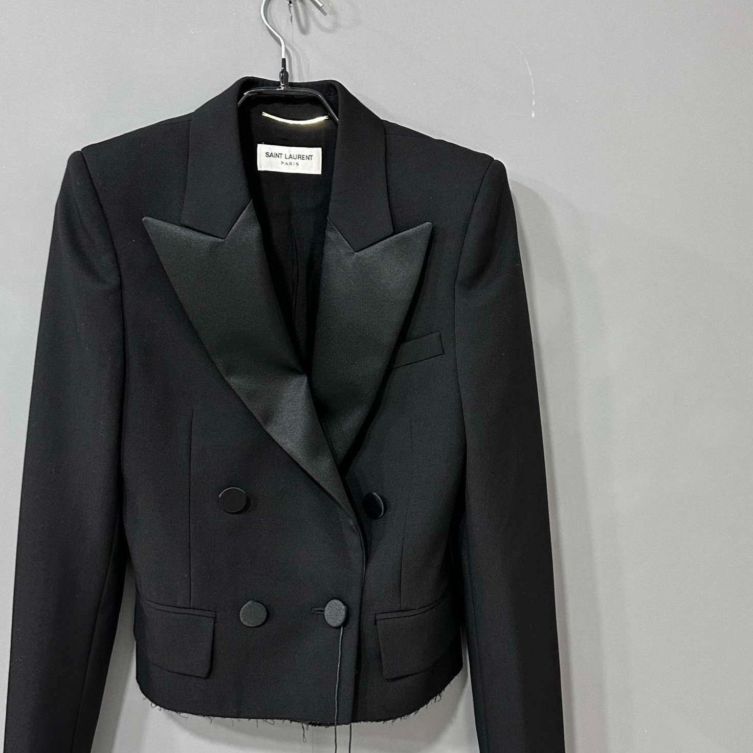 Saint Laurent Paris Black Saint Laurent Double-Breasted Blazer Size XS / US 0-2 / IT 36-38 - 2 Thumbnail