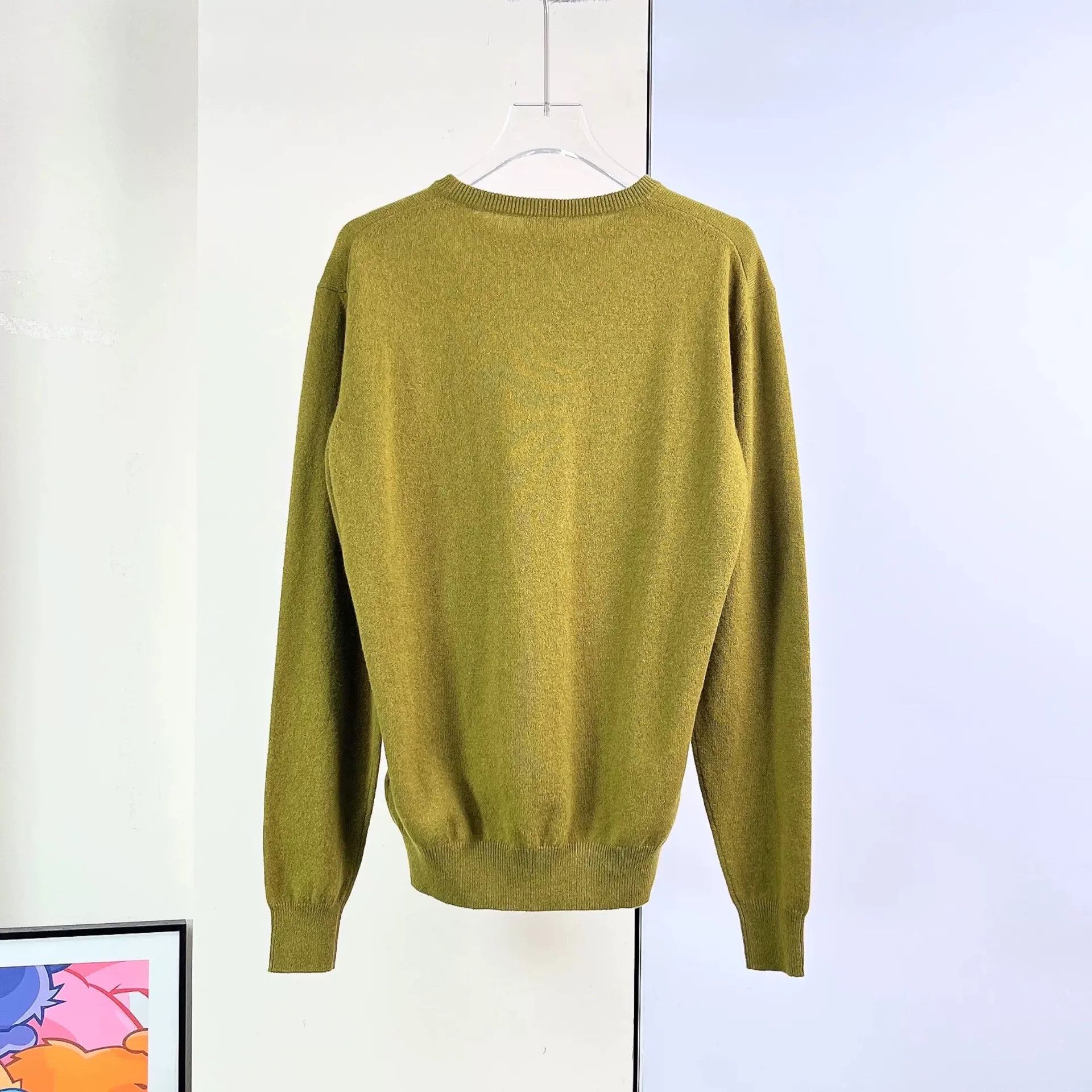 Saint Laurent Paris Saint Laurent Olive Green Cashmere Sweater Size XS / US 0-2 / IT 36-38 - 2 Thumbnail